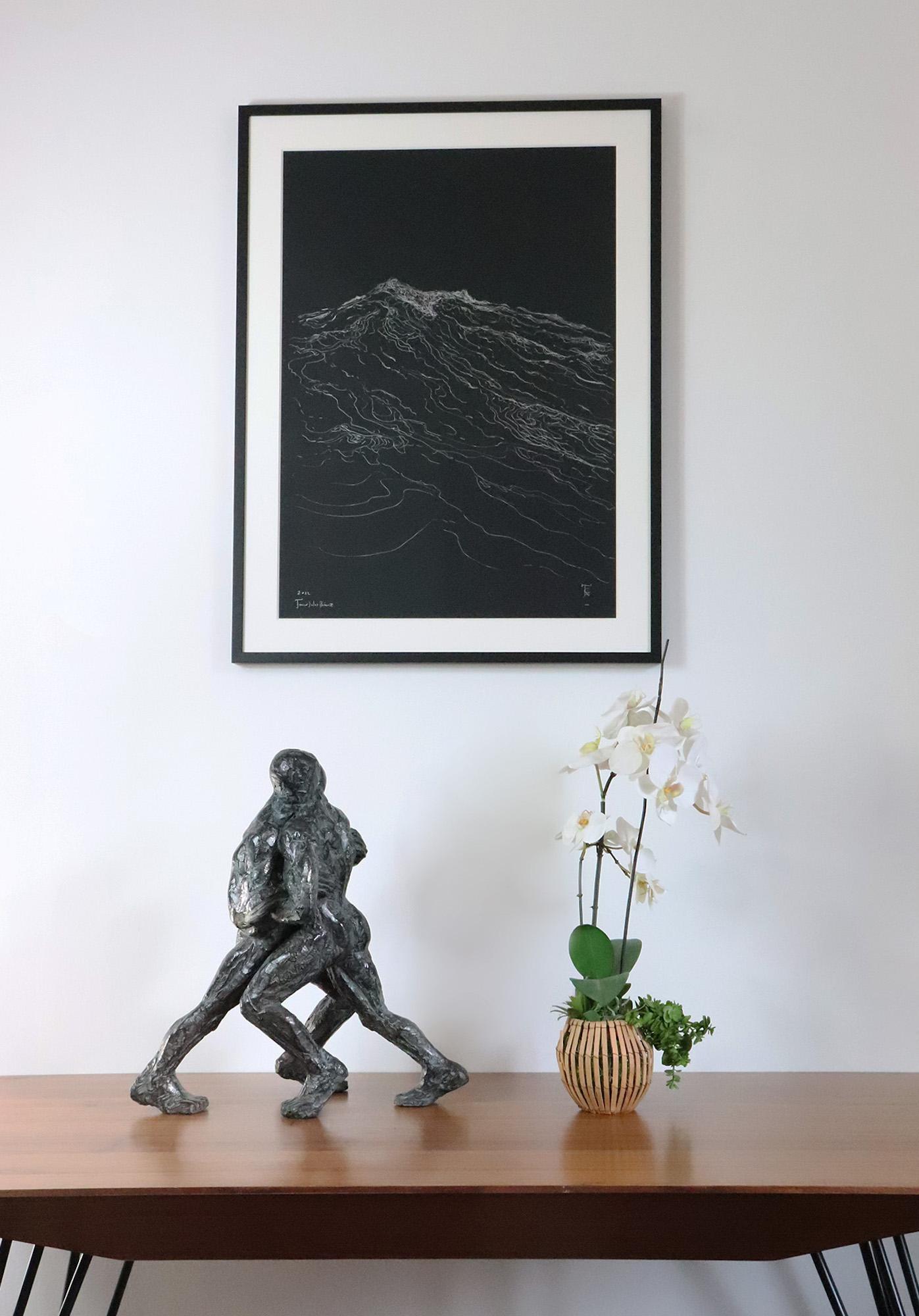 Lutteurs VIII de Yann Guillon - Sculpture contemporaine en bronze, athlètes masculins en vente 3