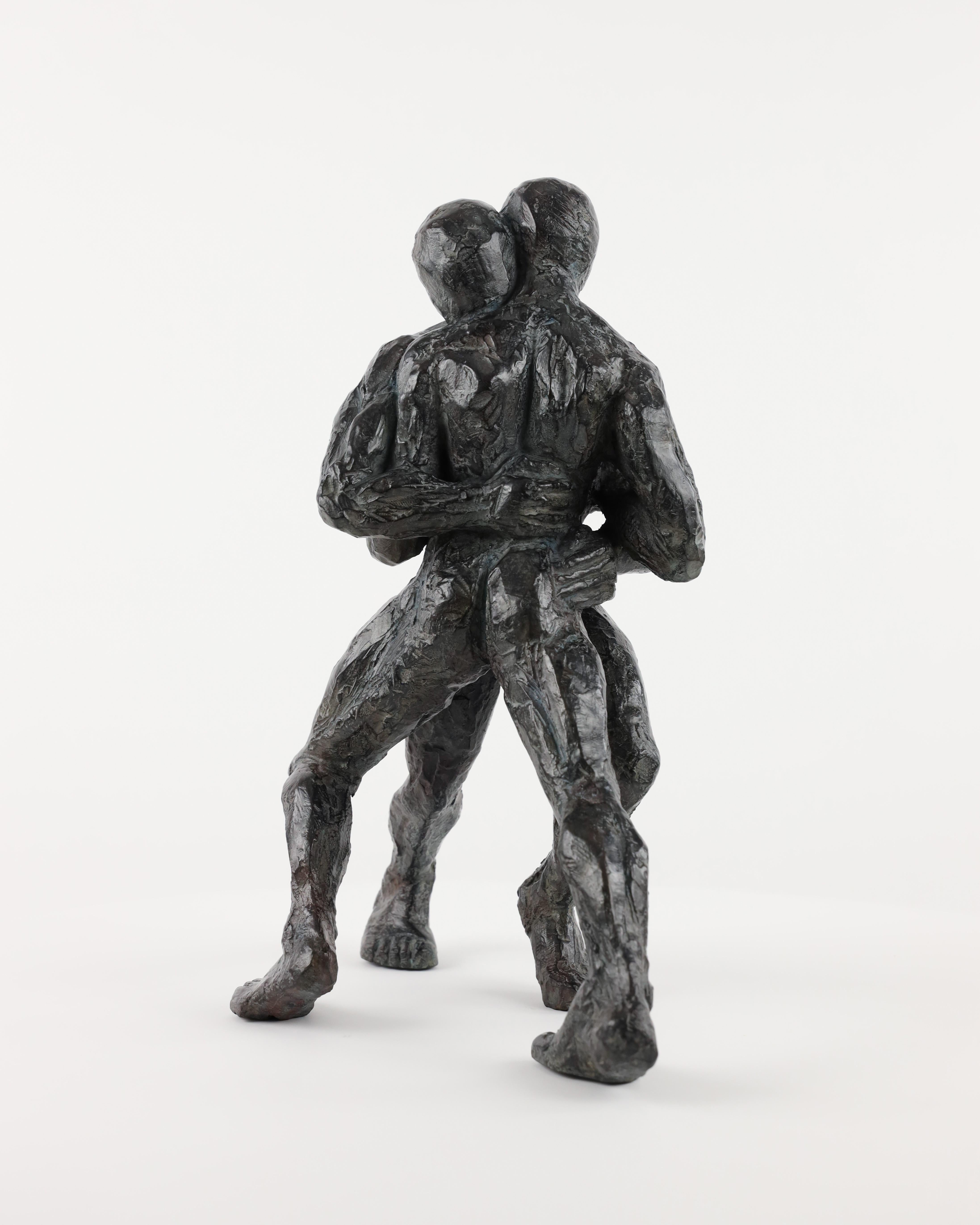 Lutteurs VIII de Yann Guillon - Sculpture contemporaine en bronze, athlètes masculins en vente 7