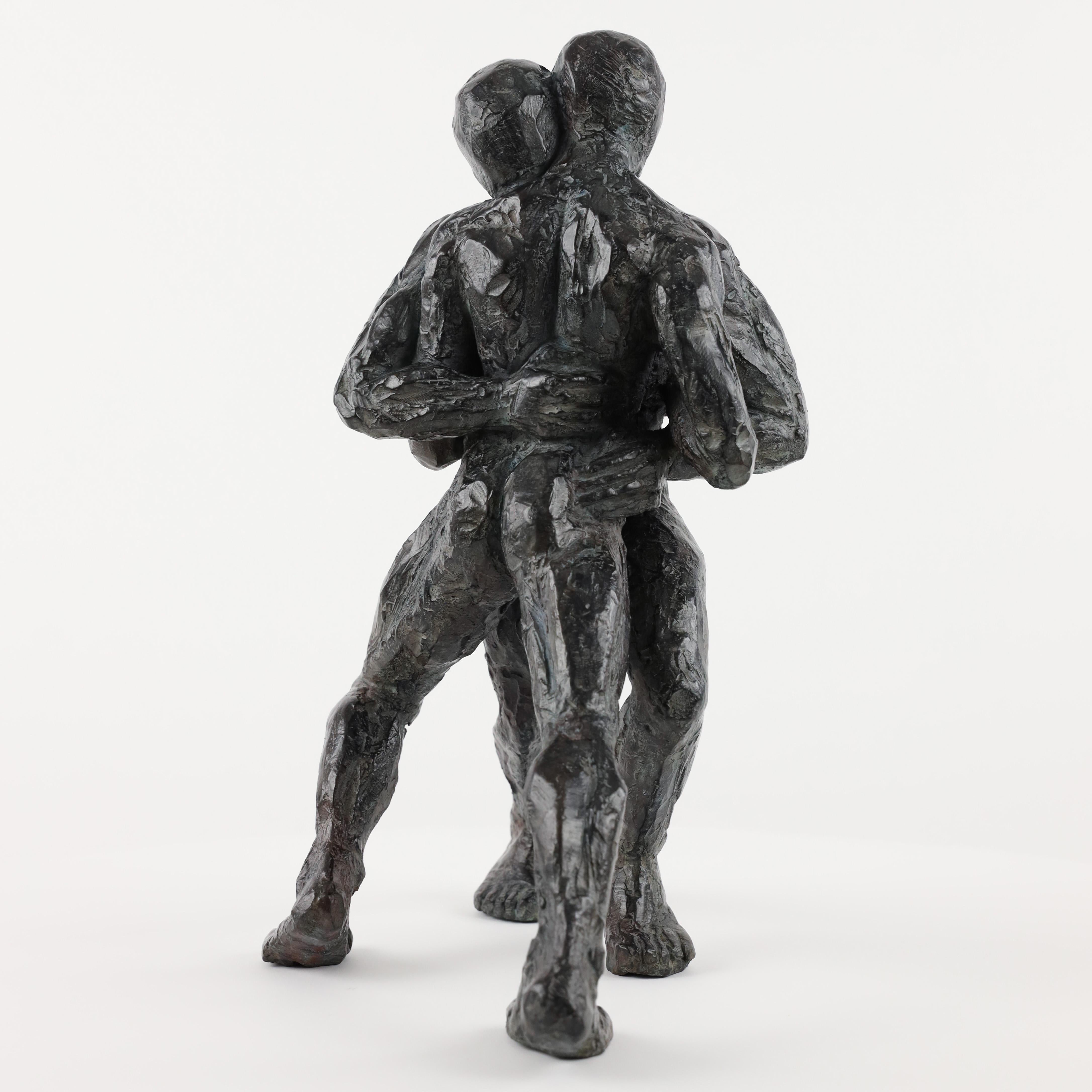 Wrestlers VIII by Yann Guillon - Contemporary bronze sculpture, nude male, body For Sale 2