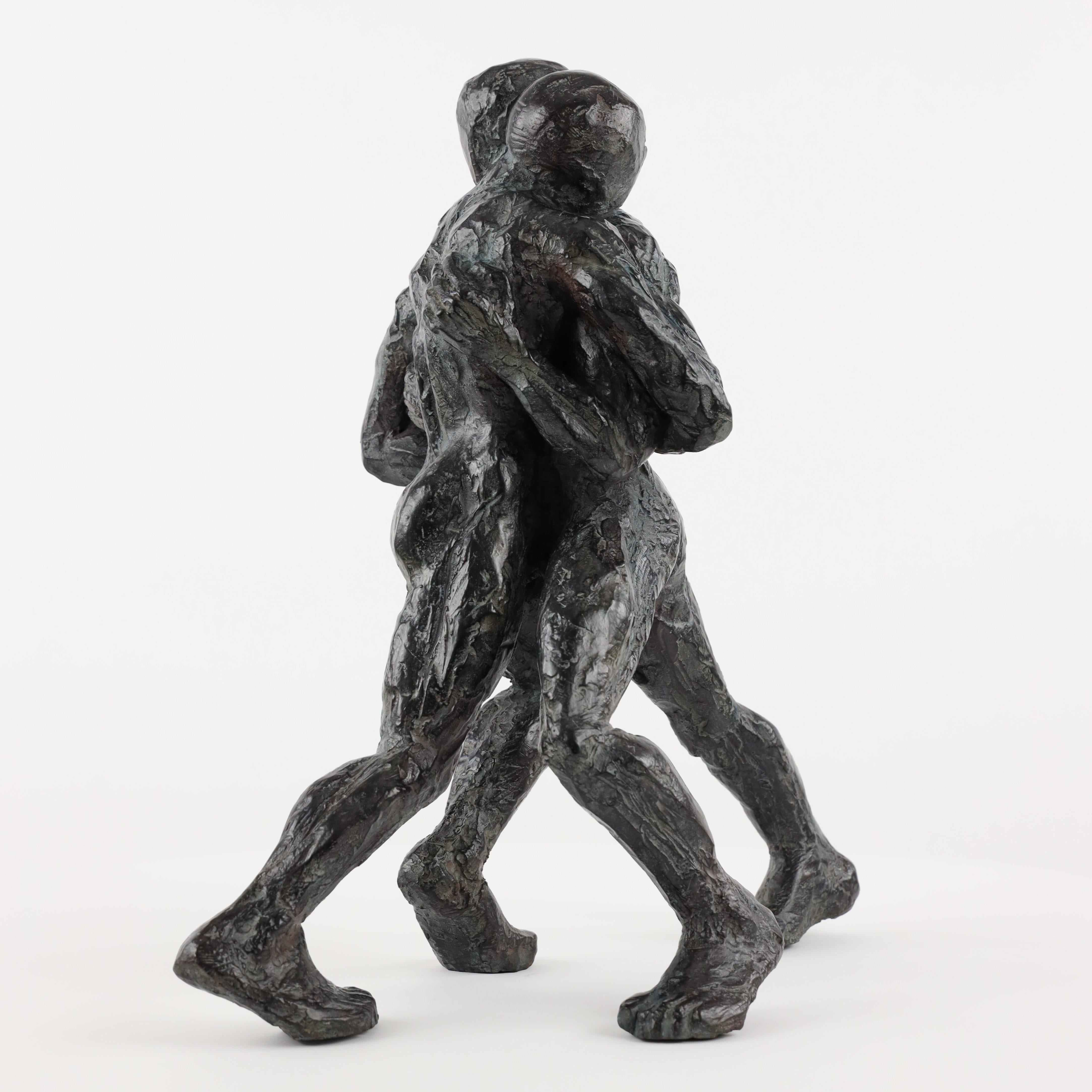 Wrestlers VIII by Yann Guillon - Contemporary bronze sculpture, nude male, body For Sale 4