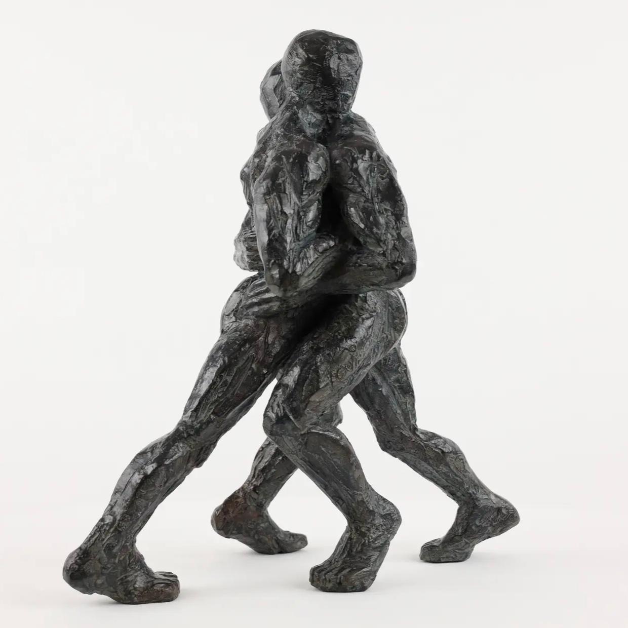 Wrestlers VIII by Yann Guillon - Contemporary bronze sculpture, nude male, body For Sale 5