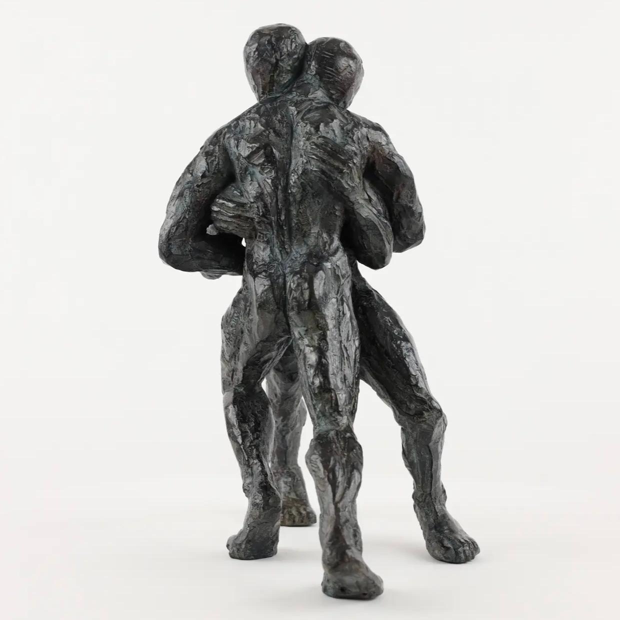Wrestlers VIII by Yann Guillon - Contemporary bronze sculpture, nude male, body For Sale 6