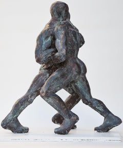 Wrestlers VIII von Yann Guillon - Nackte männliche Wrestler Bronze-Skulptur