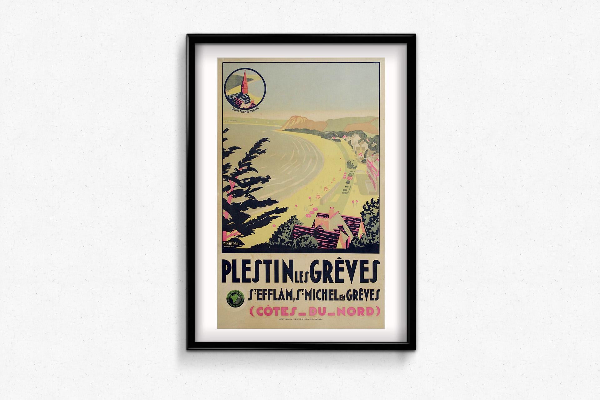 Original-Reiseplakat aus der Zeit um 1930 von Yann Le Dall - Plestin les Grêves im Angebot 3