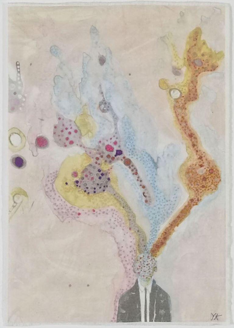 "Poésie 32", embroidery by Yanne Kintgen (16.5 x 12.5 in), 2022