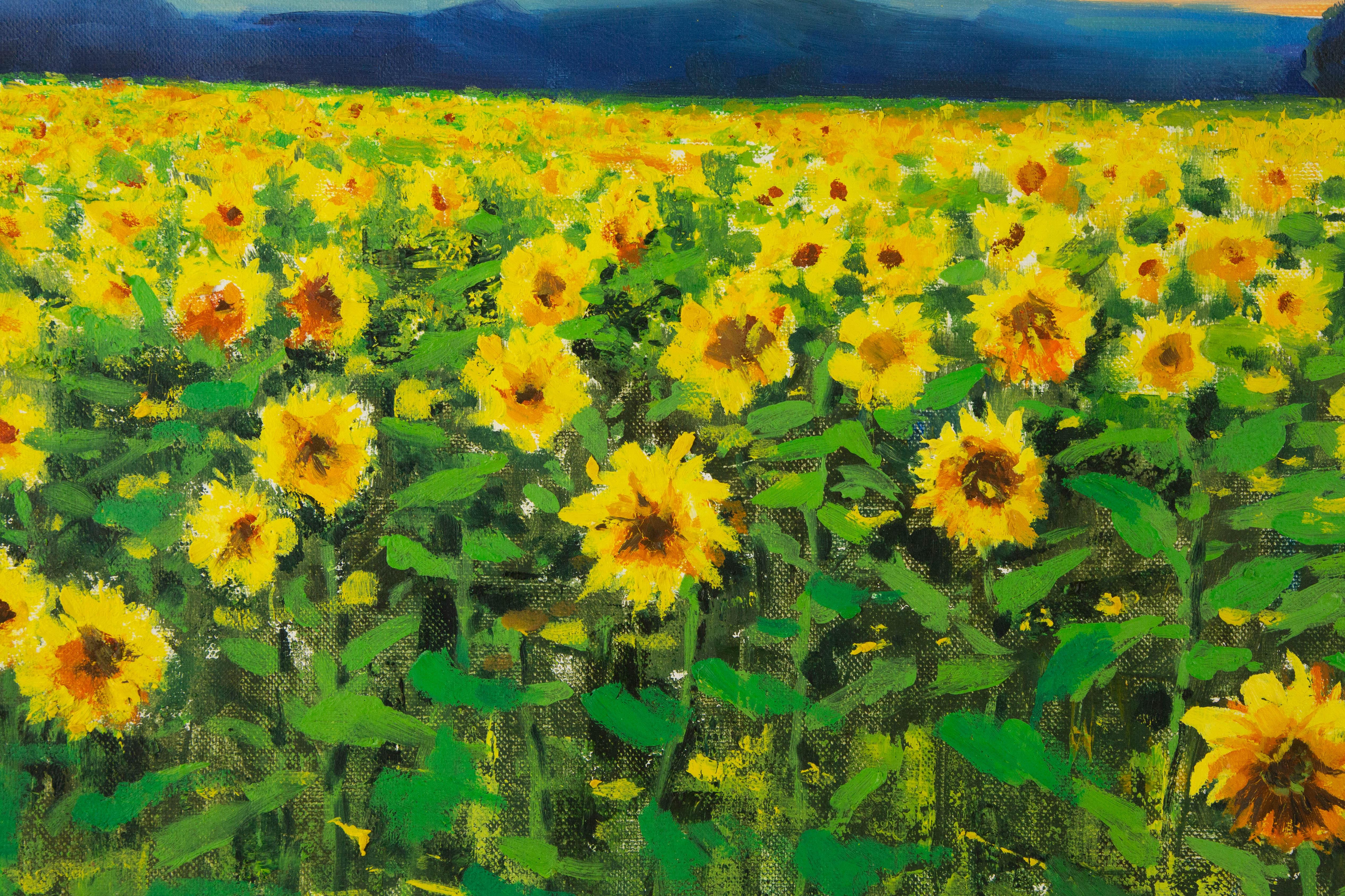 Yanping Sun Olio originale floreale su tela 