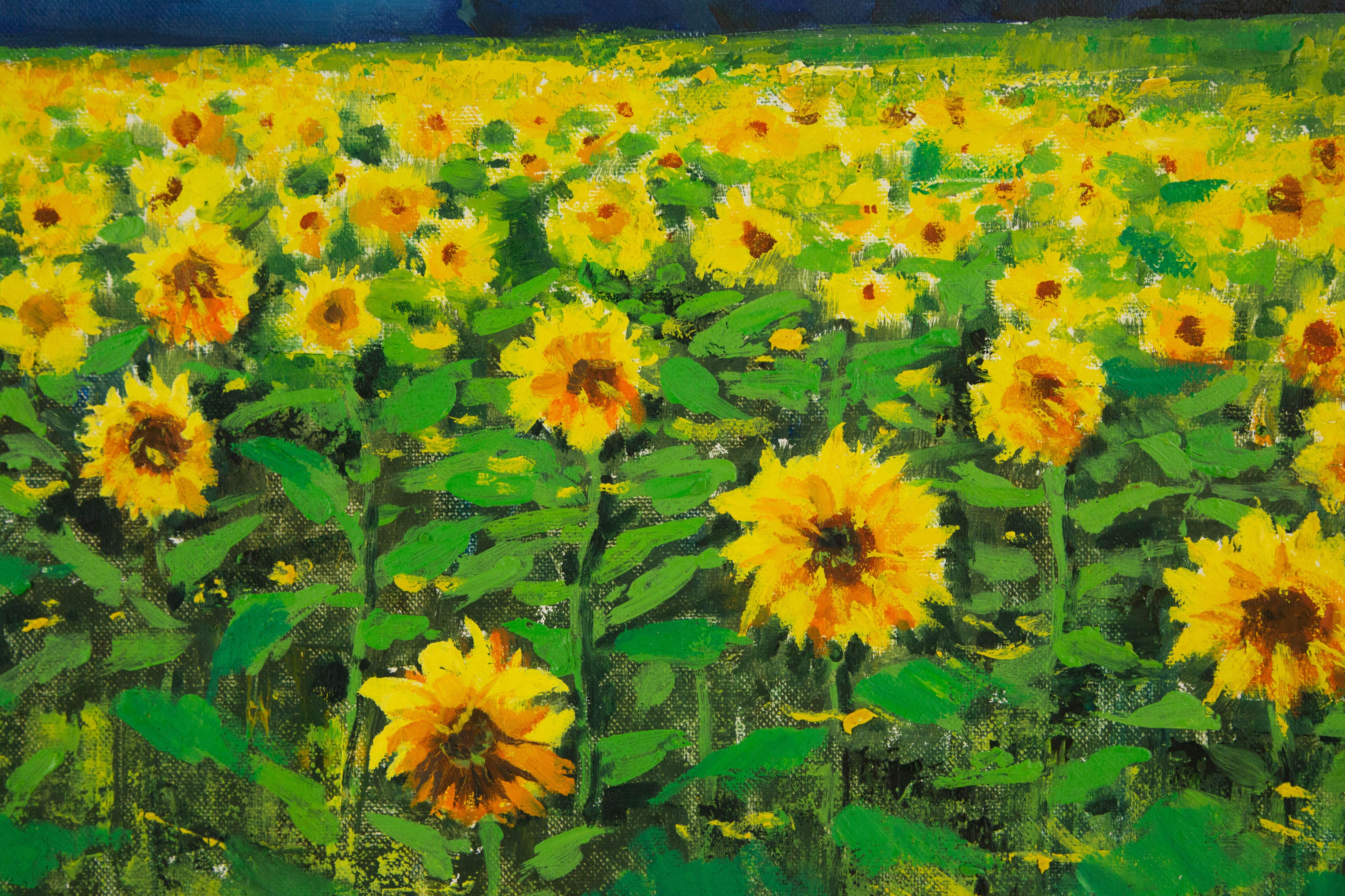 Yanping Sun Olio originale floreale su tela 