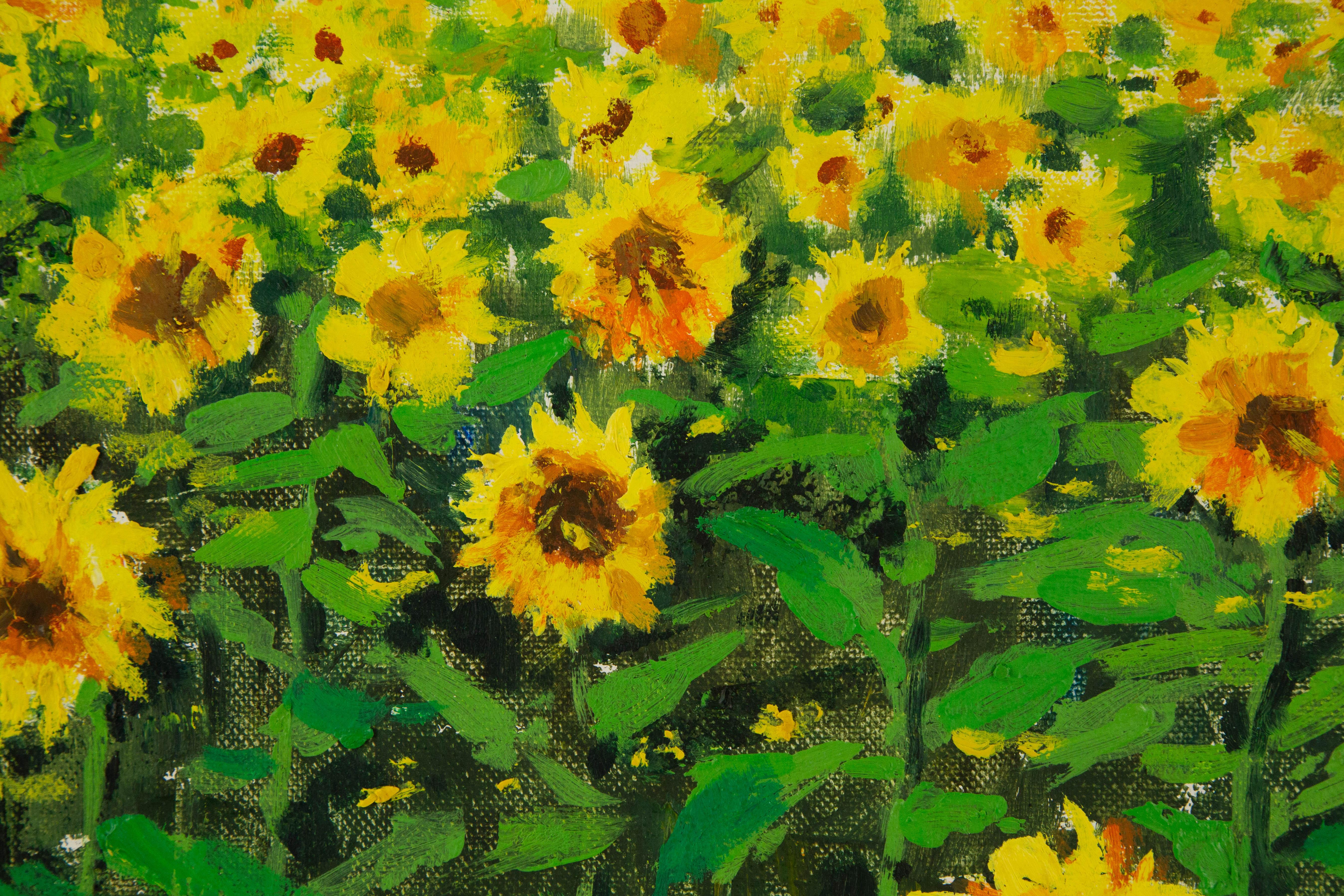 Yanping Sun Olio originale floreale su tela 