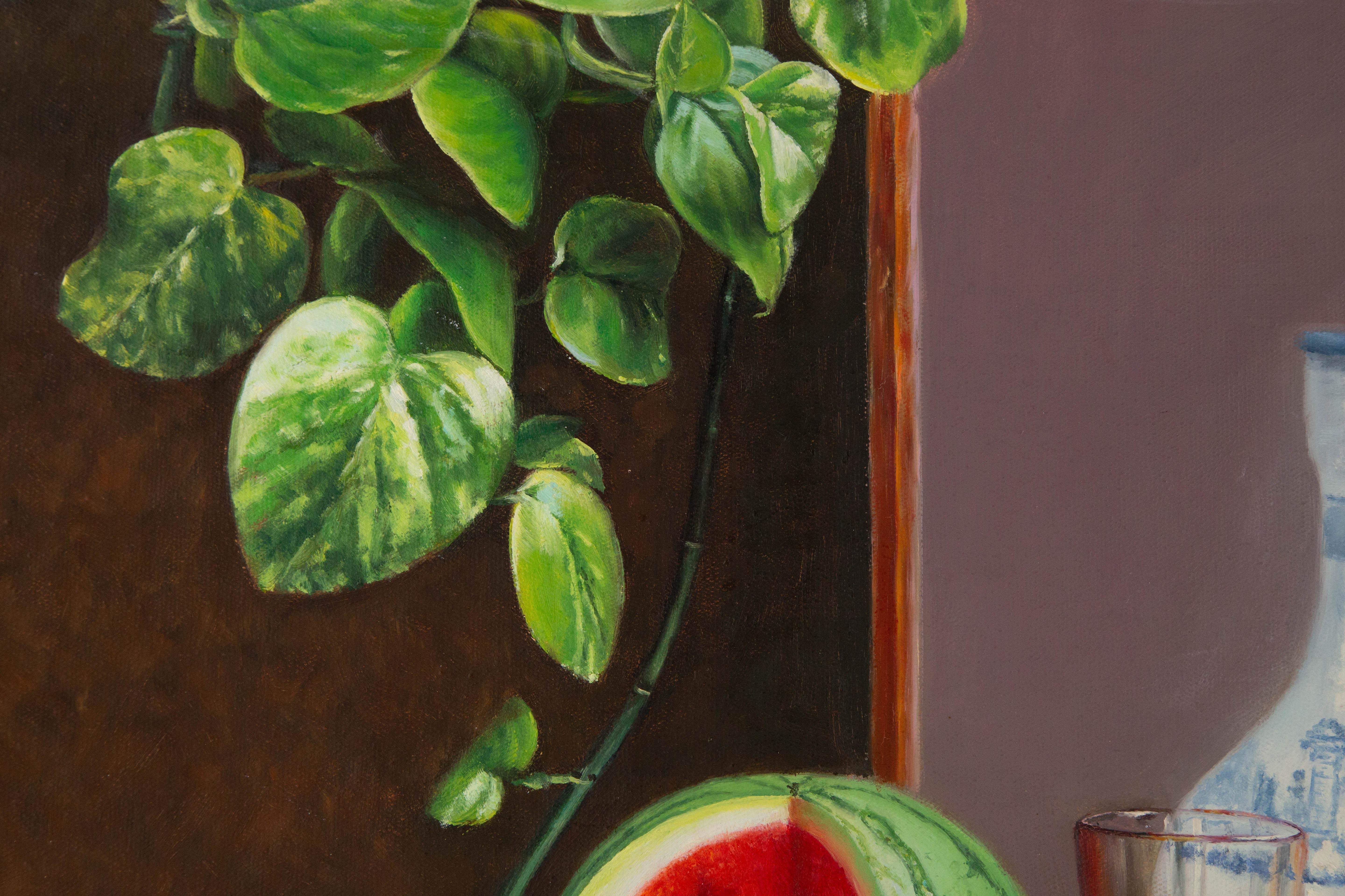 Nature morte originale à l'huile sur toile de Yanping Sun 