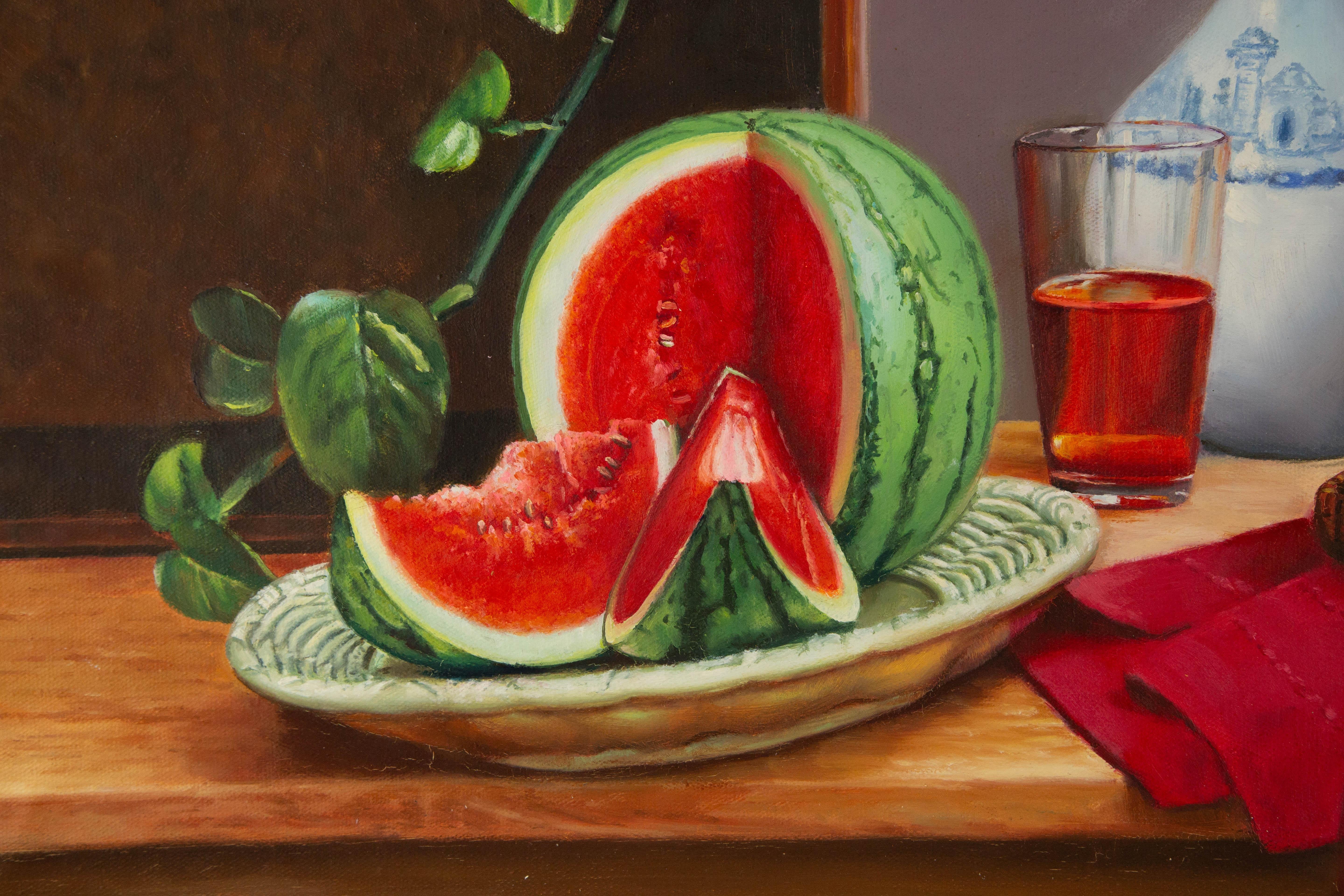 Nature morte originale à l'huile sur toile de Yanping Sun 