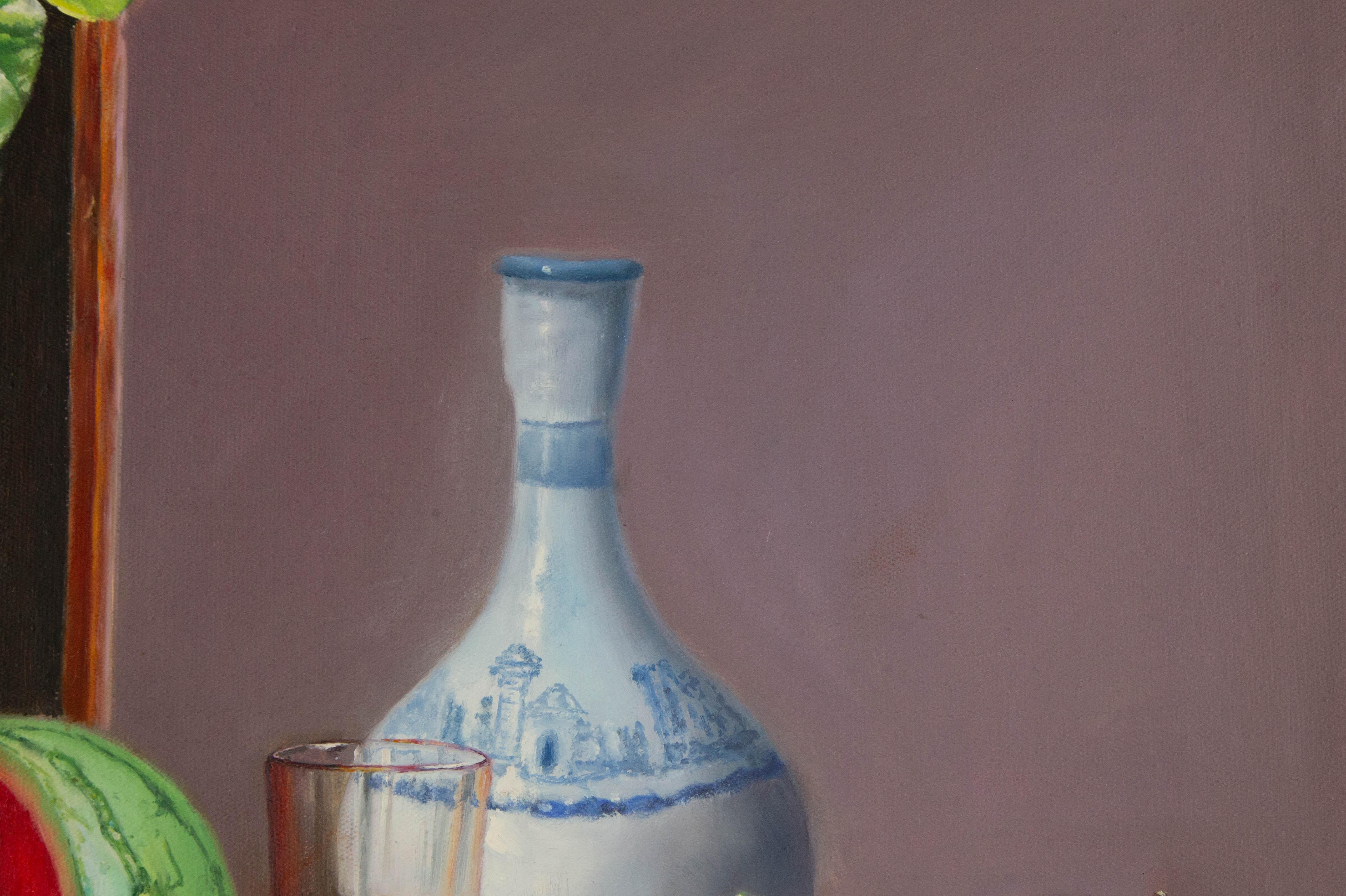 Nature morte originale à l'huile sur toile de Yanping Sun 