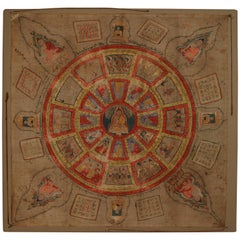 Antique Yantra Prayer Cloth from Burma, Early 20th Century