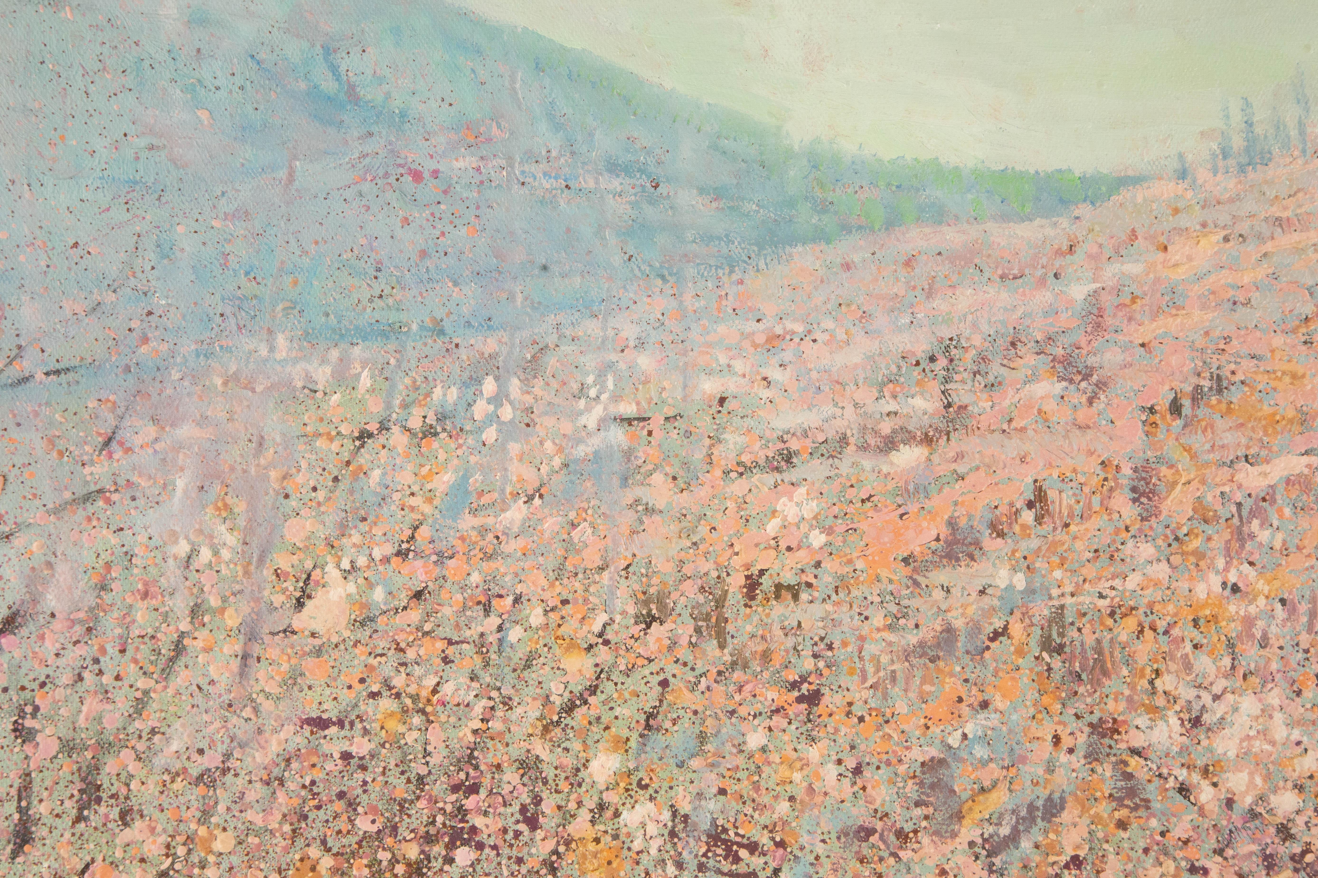 Yanwei Zhu Floral Original Mixed Media „Wilde Blumen in voller Blüte“ Original Mixed Media im Angebot 1