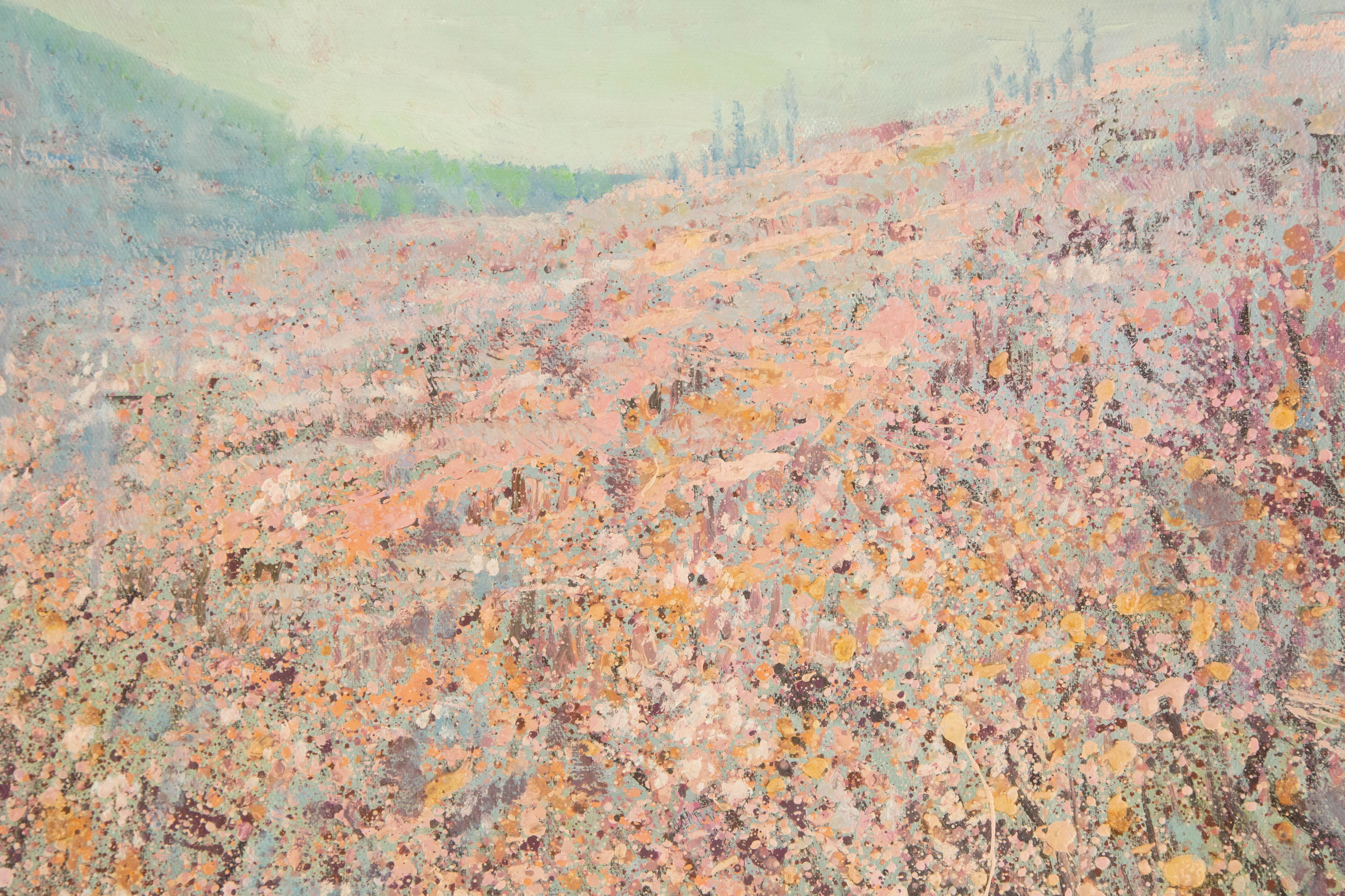 Yanwei Zhu Floral Original Mixed Media „Wilde Blumen in voller Blüte“ Original Mixed Media im Angebot 3