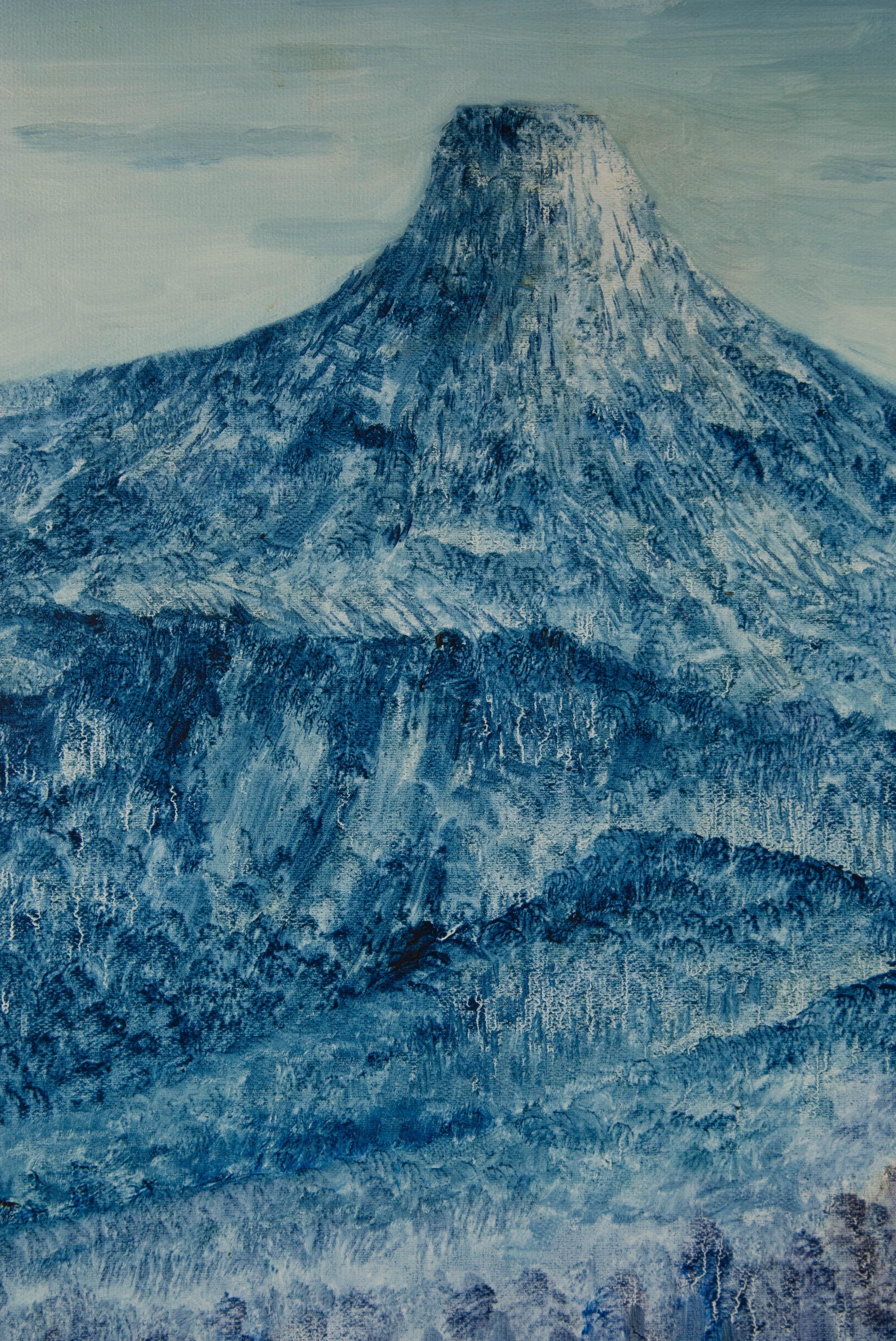 Yanwei Zhu Landschaft, Original, Öl auf Leinwand, „Mont Da Xianbei“, Yanwei im Angebot 1