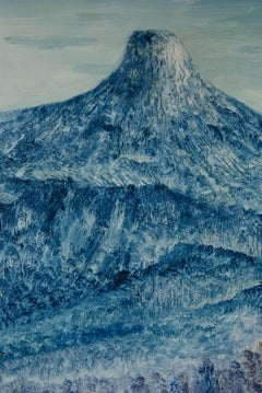 Yanwei Zhu Paesaggio originale olio su tela "Mont Da Xianbei"
