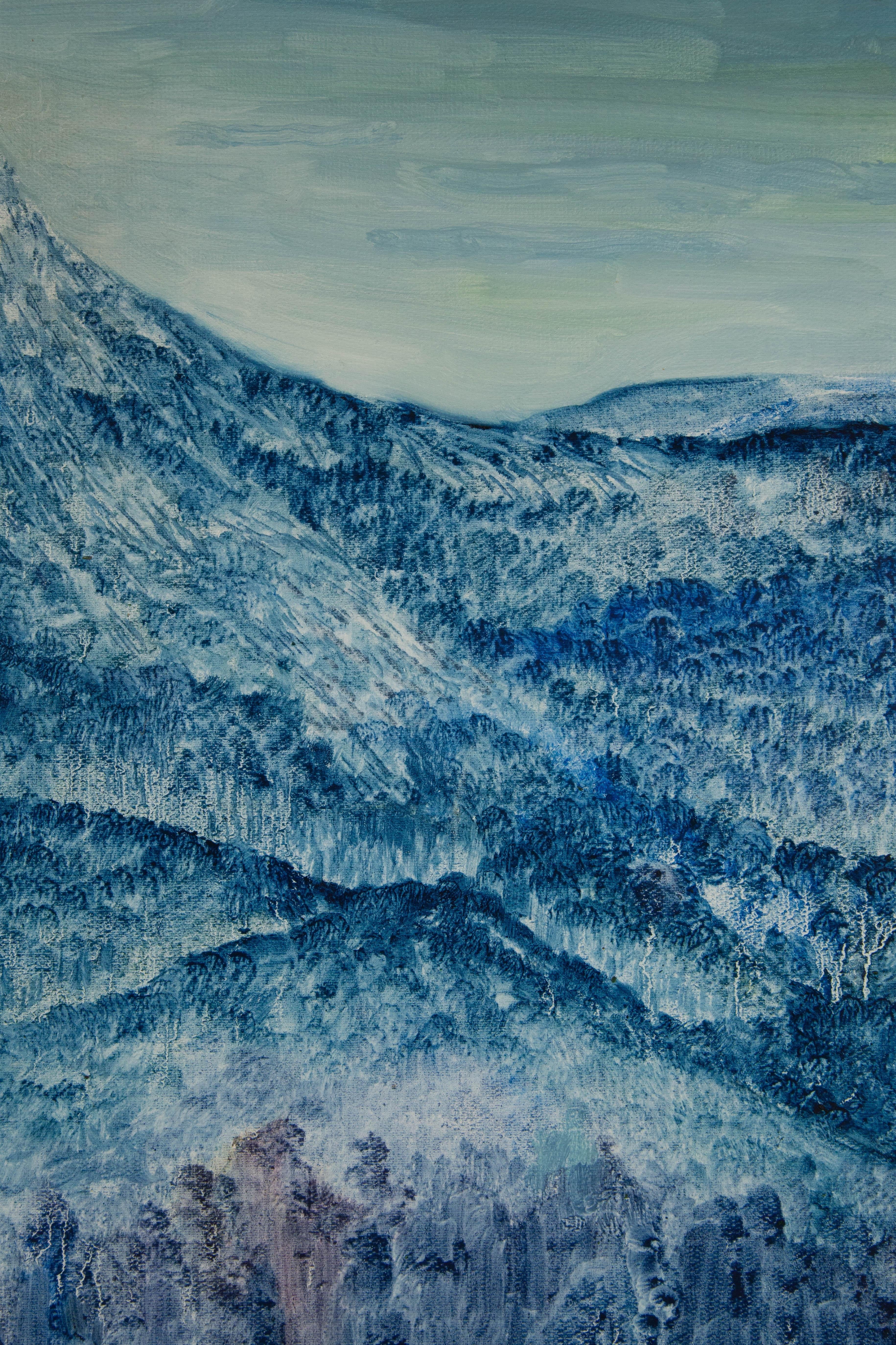 Yanwei Zhu Landschaft, Original, Öl auf Leinwand, „Mont Da Xianbei“, Yanwei im Angebot 3