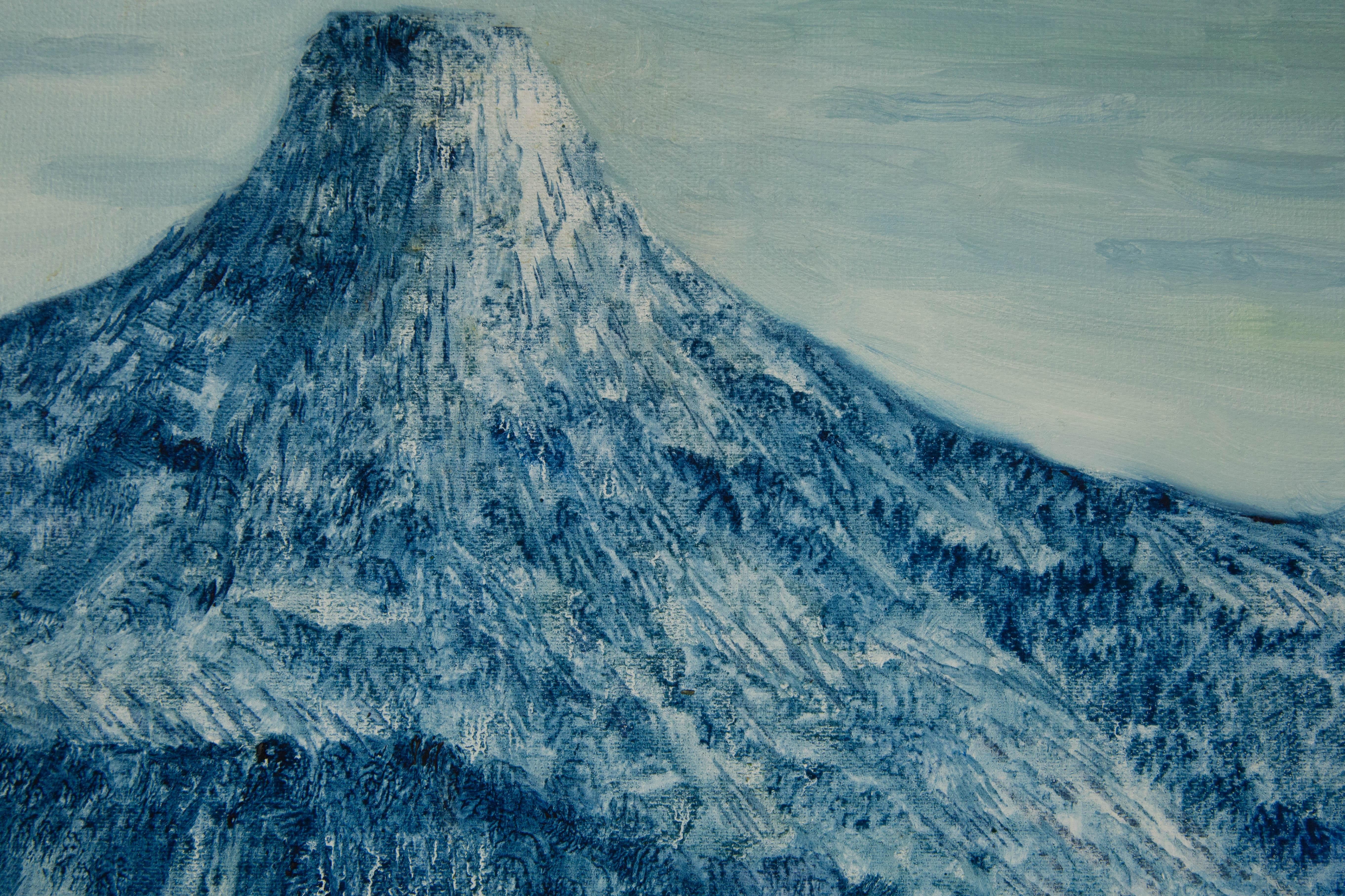 Yanwei Zhu Landschaft, Original, Öl auf Leinwand, „Mont Da Xianbei“, Yanwei im Angebot 5
