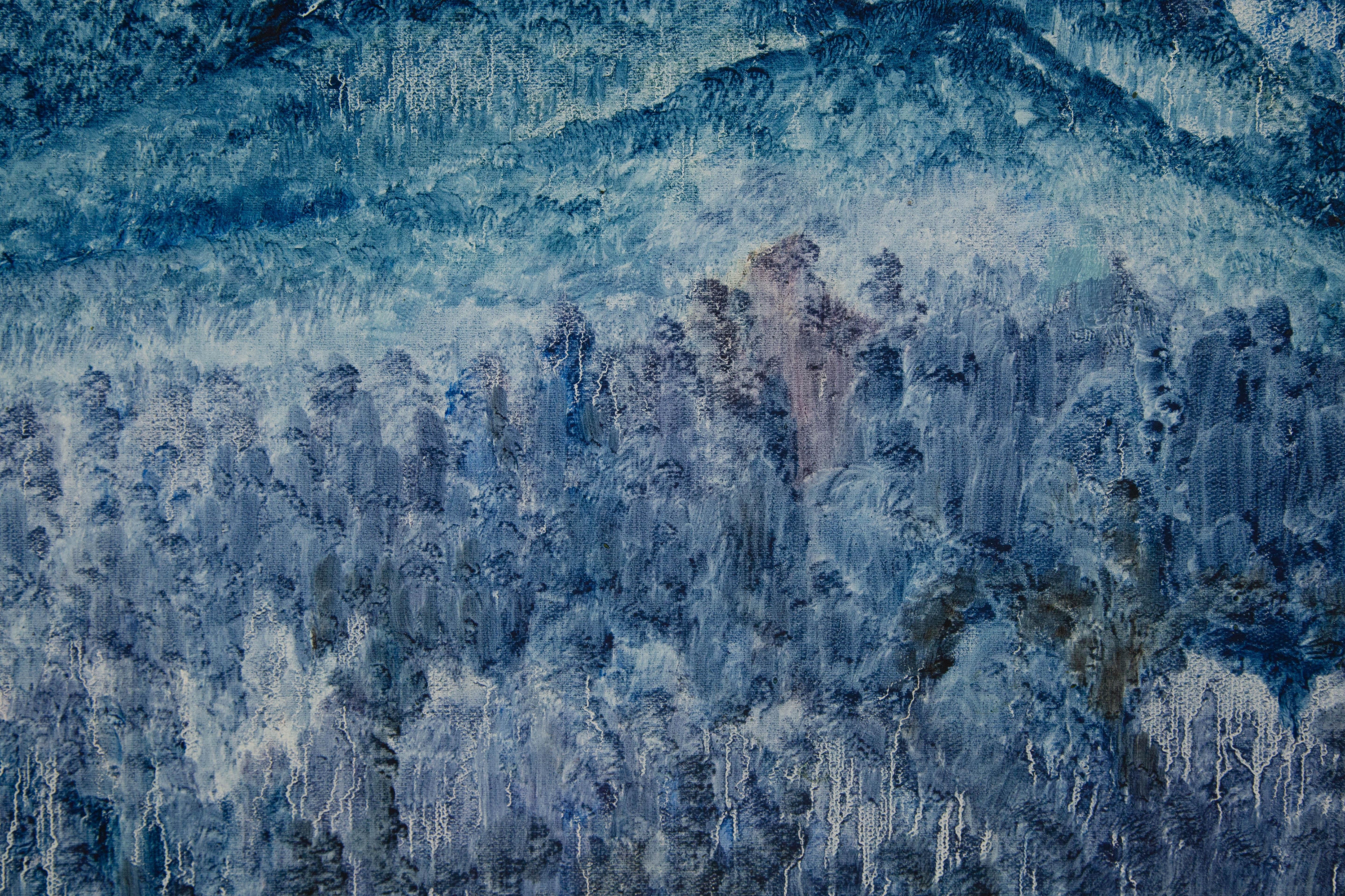 Yanwei Zhu Landschaft, Original, Öl auf Leinwand, „Mont Da Xianbei“, Yanwei im Angebot 6