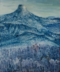Yanwei Zhu Paisaje Original Óleo Sobre Lienzo "Mont Da Xianbei"