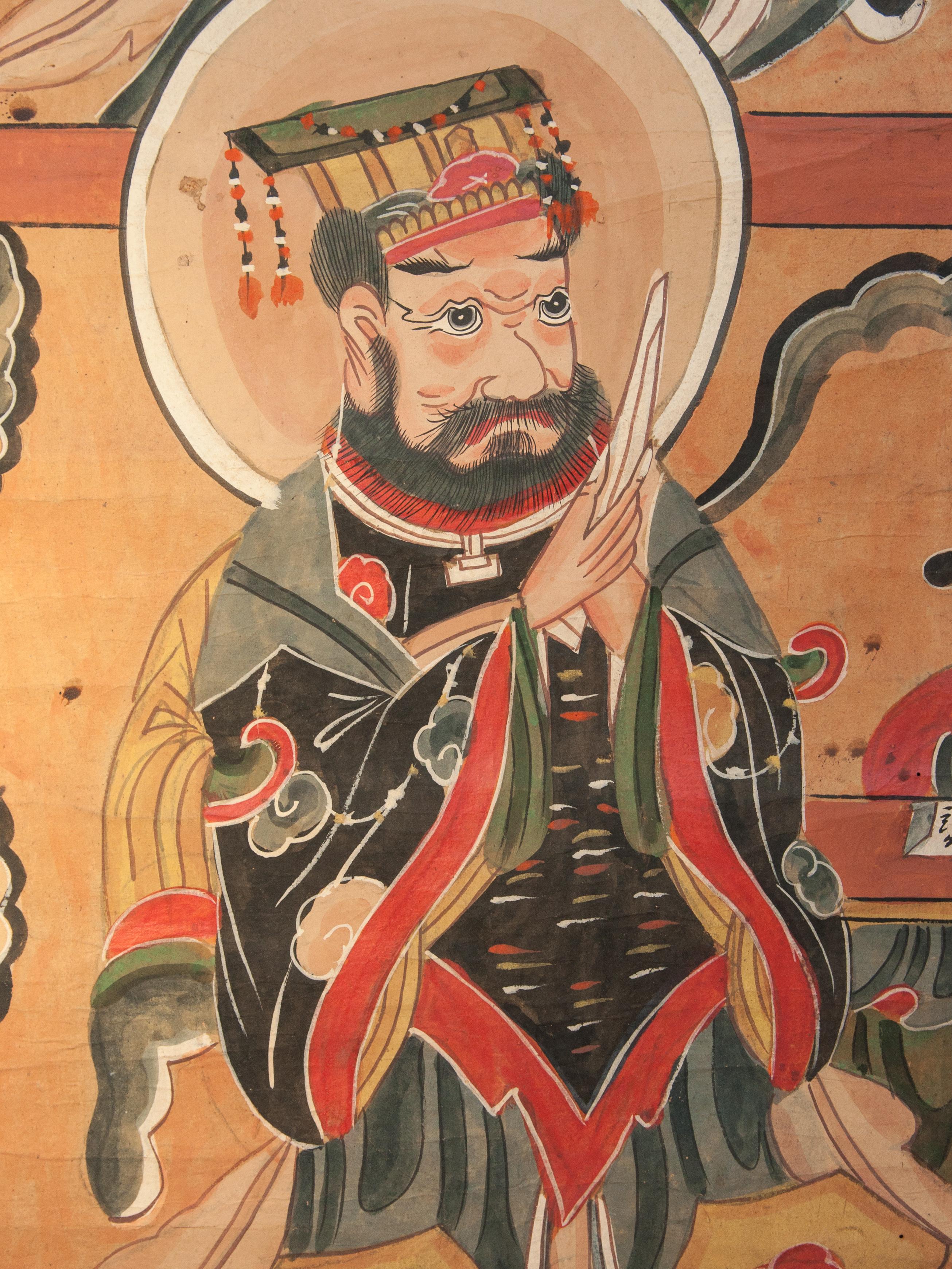 Yao Ceremonial Painting, Guizhou Province, China, Early to Mid-19th Century In Good Condition In Point Richmond, CA