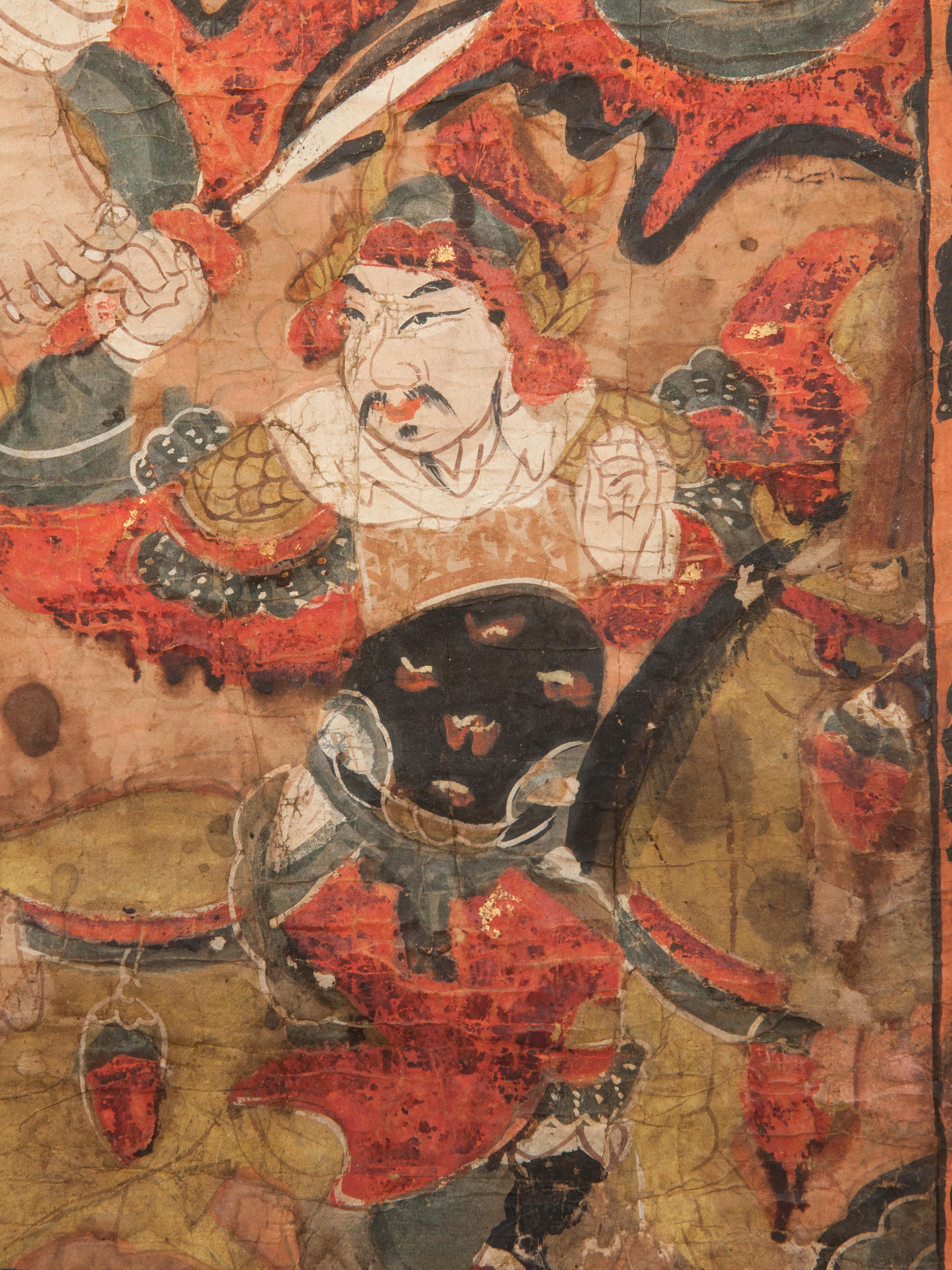 Yao Ceremonial Painting, Guizhou Province, China, Early to Mid-19th Century In Fair Condition In Point Richmond, CA
