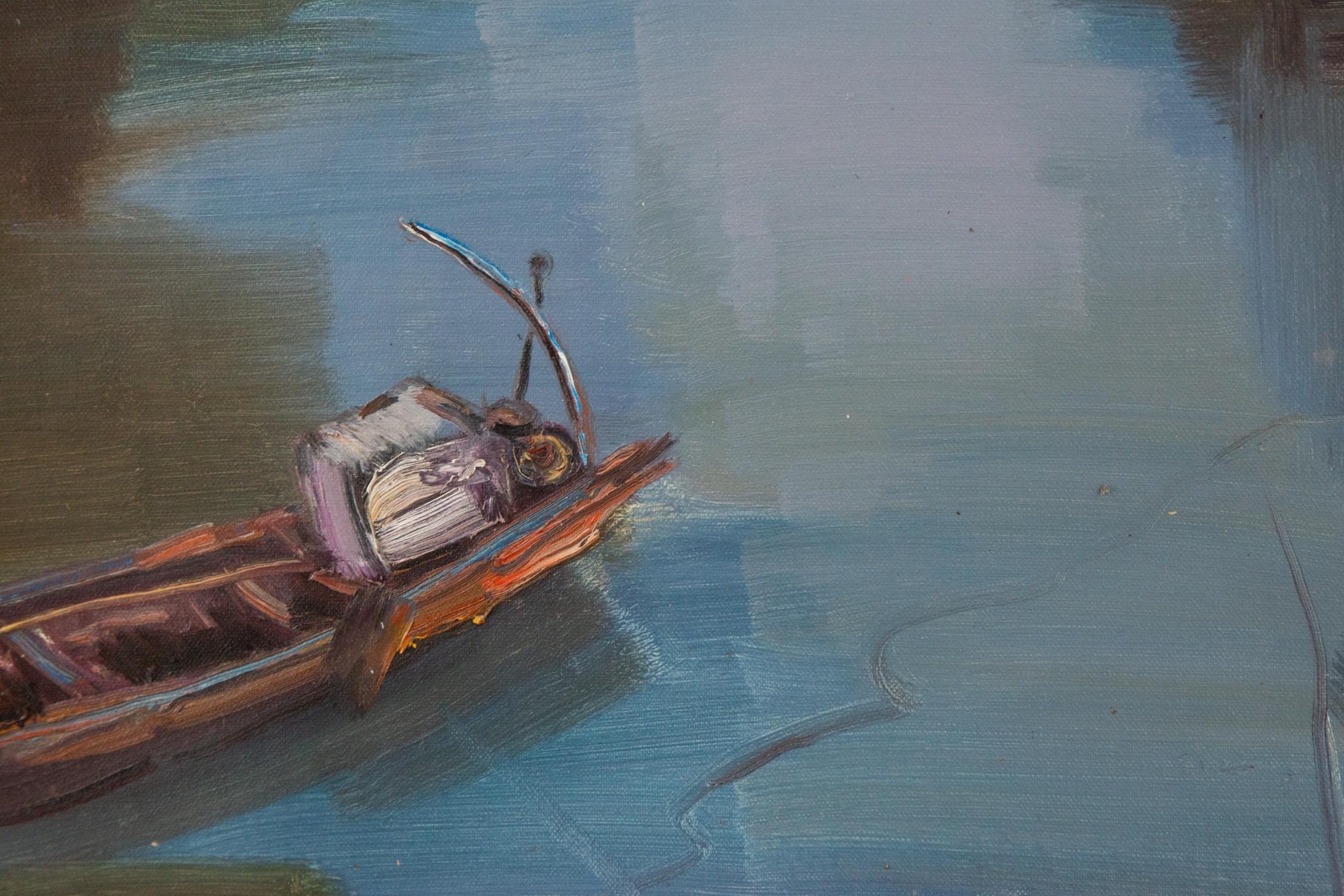 Paysage aquatique original de Yao YongChun « Petit village de pêcheurs 1 » en vente 3