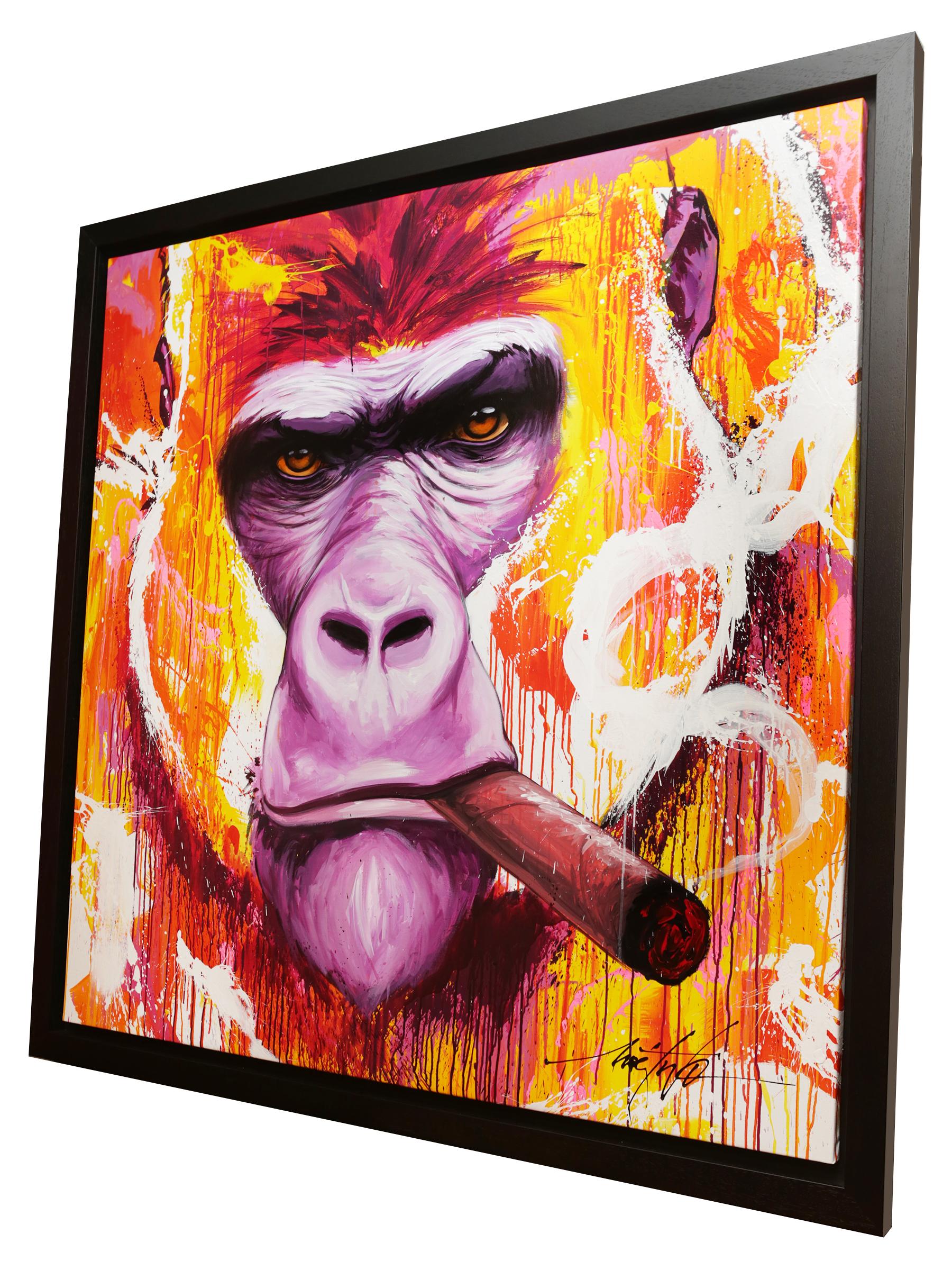 gorilla with cigar painting