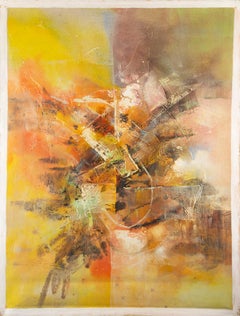 Yaping Hong Técnica mixta original abstracta "Eje de color"