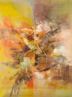 Yaping Hong Técnica mixta original abstracta "Eje de color"