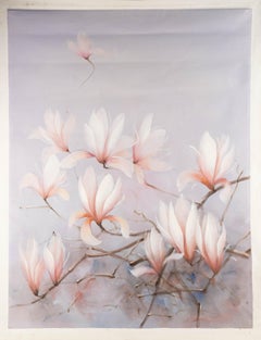 Yaping Hong Floral Original-Acryl auf Leinwand "Magnolia Bloom"