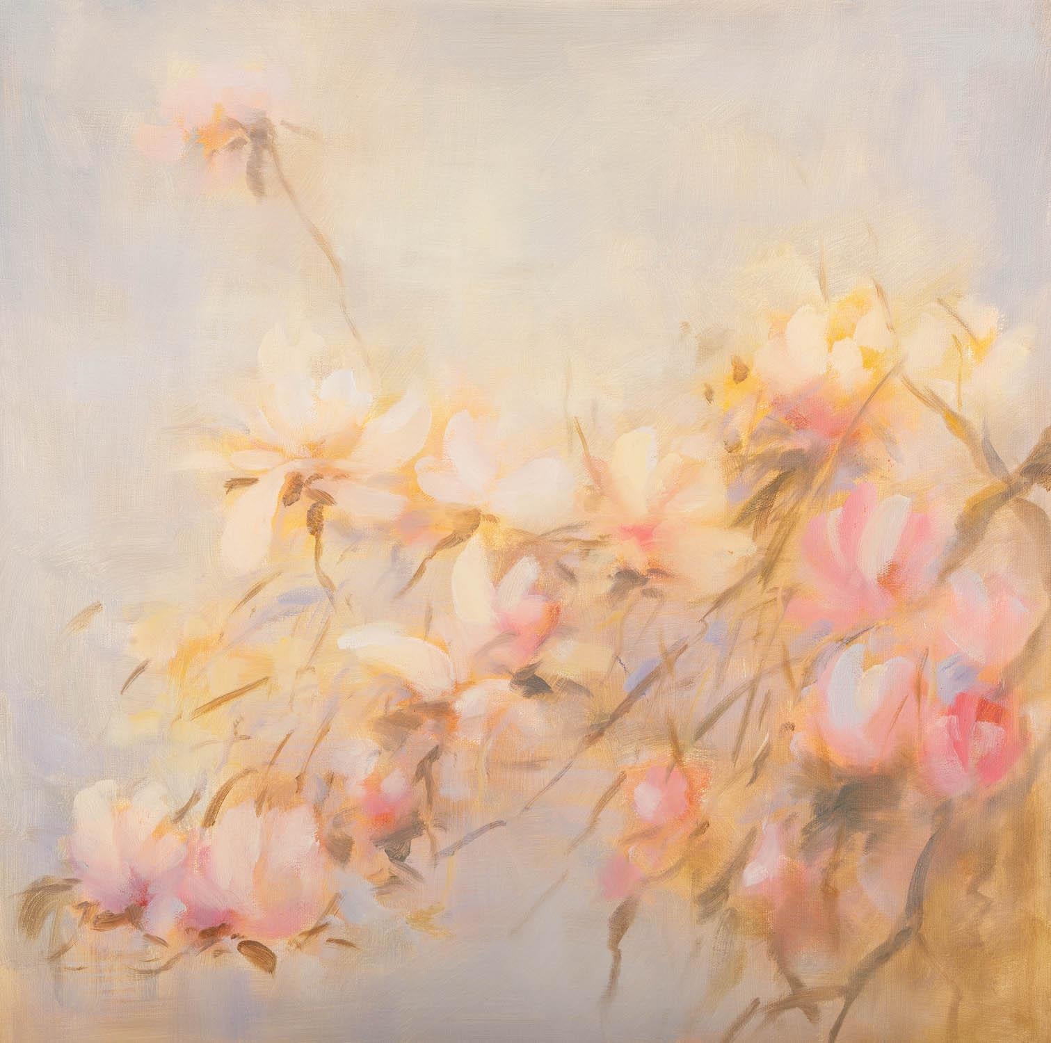 Yaping Hong Florales Original Ölgemälde "Blühende Magnolie"