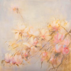 Yaping Hong Pintura al óleo original floral "Magnolia en flor"