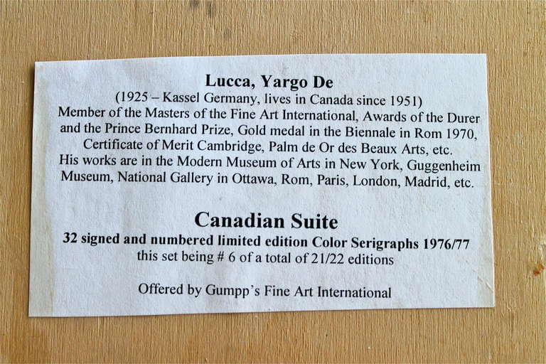 Canada Suite Serigrafia firmata in vendita 2