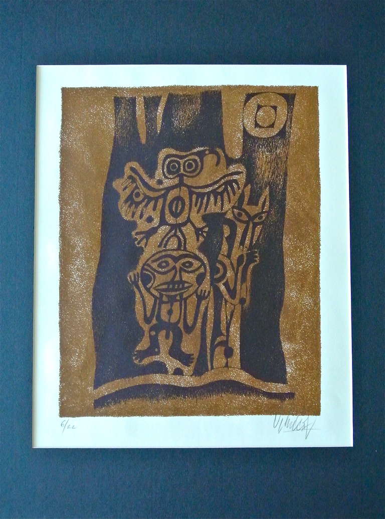 Abstract Print de Yargo De Lucca - Serigrafía inspirada en los inuit, "Serie Suite Canadá", Ed. 6/22
