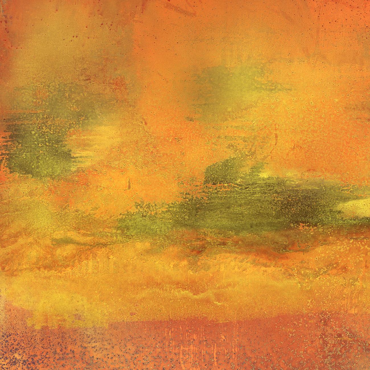 Chelleneshin 50 (Abstrakte Malerei) (Orange), Abstract Painting, von Yari Ostovany