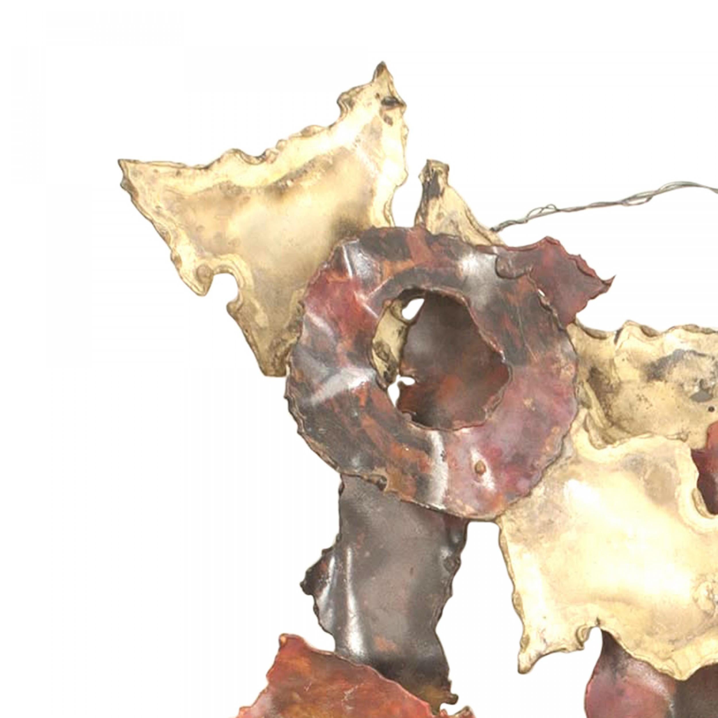 Modern Yarmack American Post-War Brass and Red Painted Sculpture For Sale