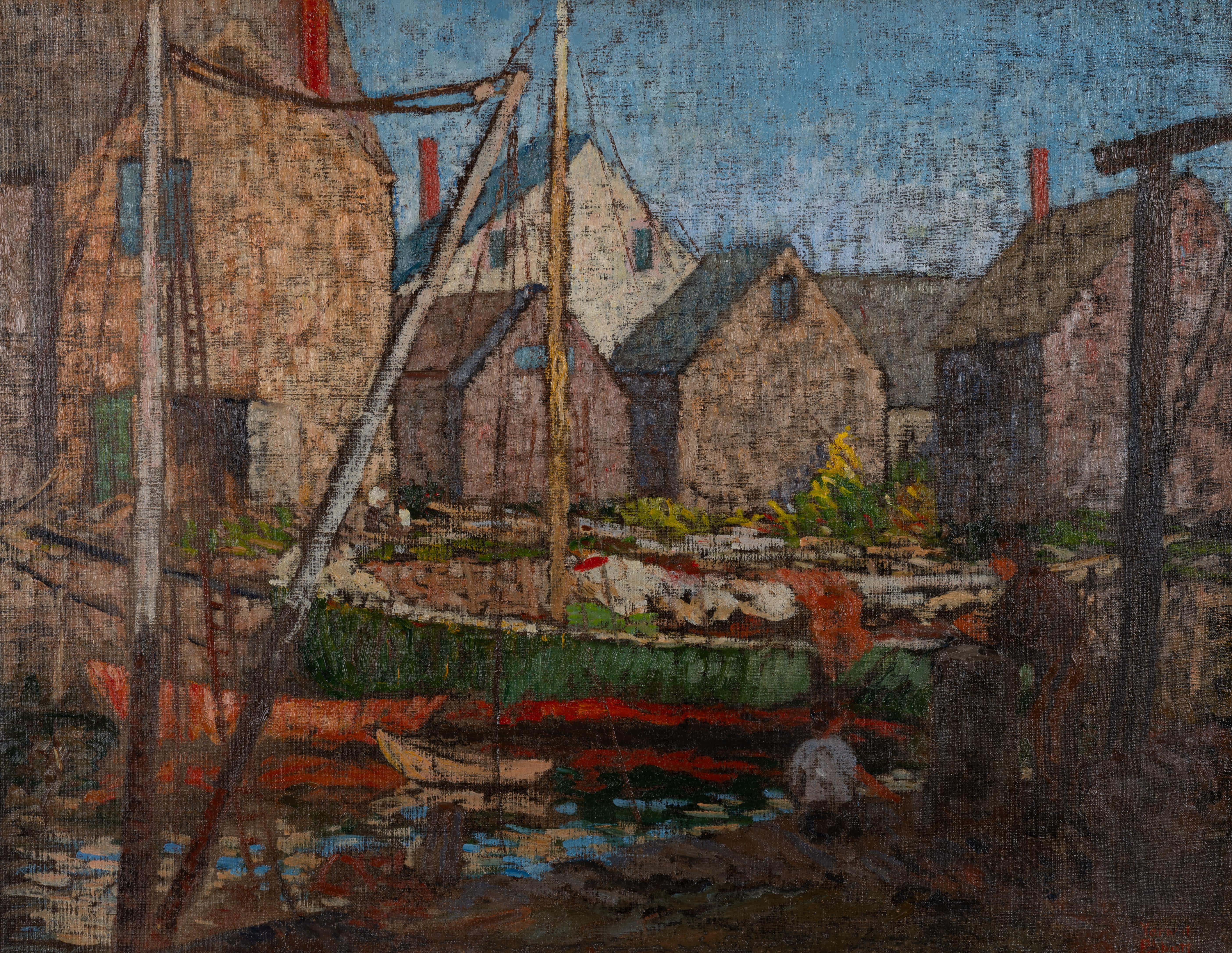 Sul molo - Painting di Yarnall Abbott