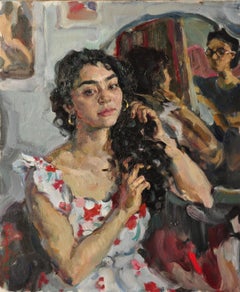 Amal Combing Her Hair - 21st Century Contemporary Female Beauty Oil Painting