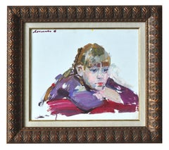 Tanya - 21st Century Contemporary Childhood Joy Portrait Oil Painting