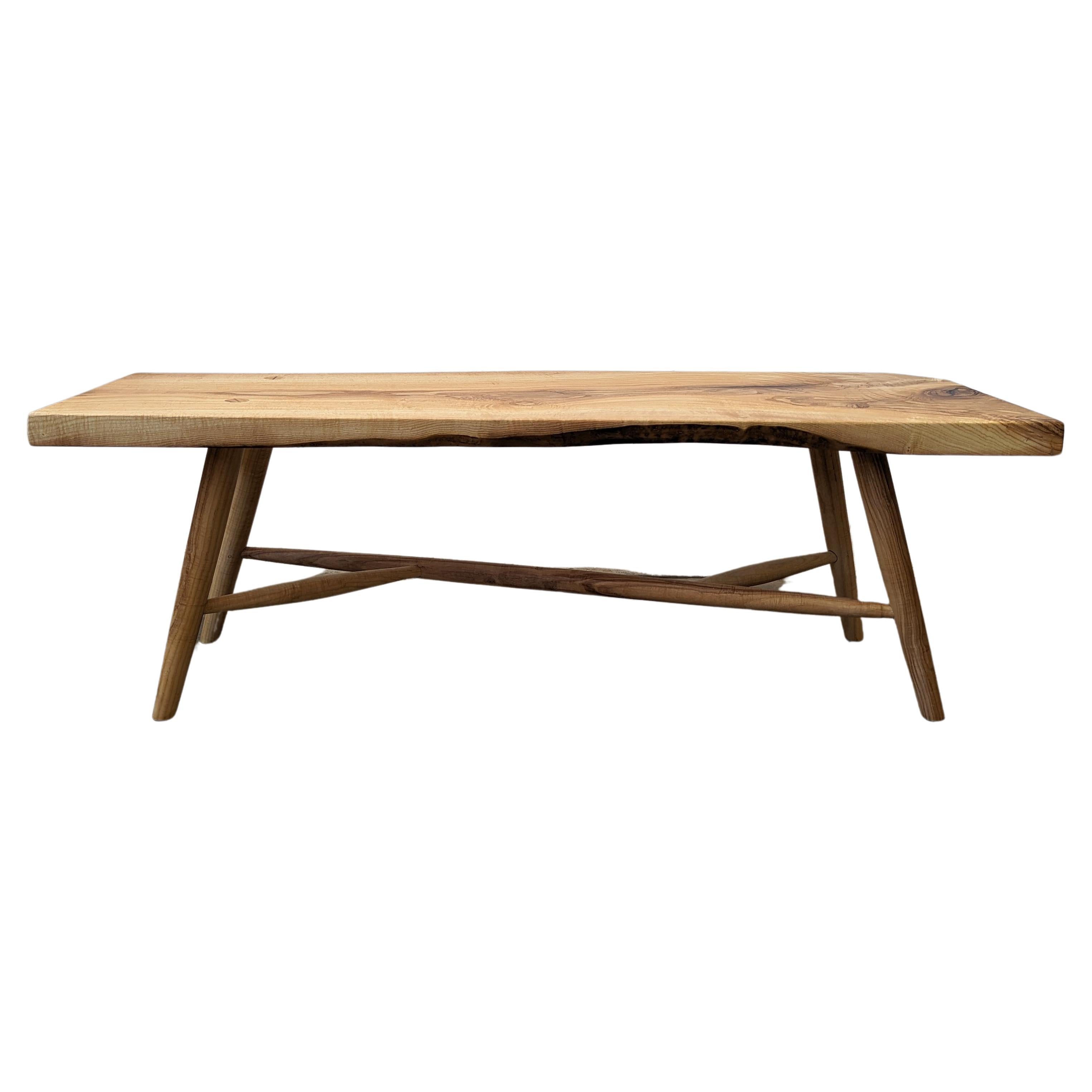 Yarrow Coffee Table Bench in Elm For Sale