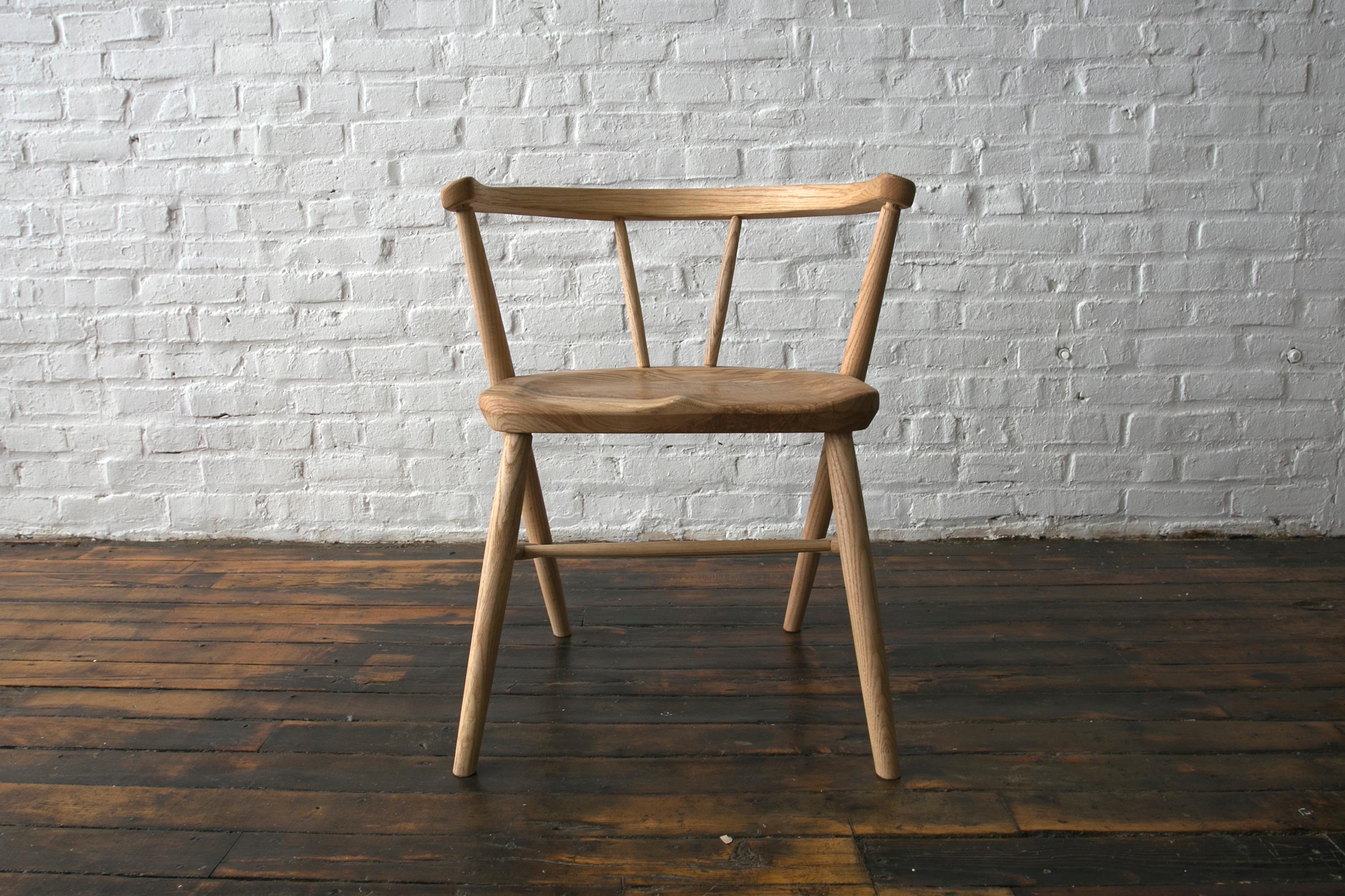 Carved Yarrow Dining Chair in Blackened Locust For Sale