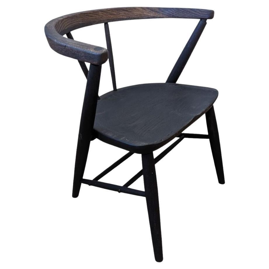 Yarrow Dining Chair in Blackened Oak For Sale