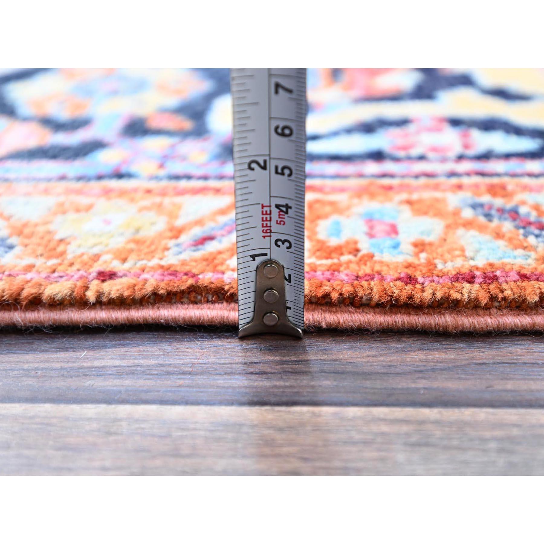 Yarrow Pink Serapi Heriz Wolle Handgeknüpfter orientalischer Teppich aus Denser Weave 9'2