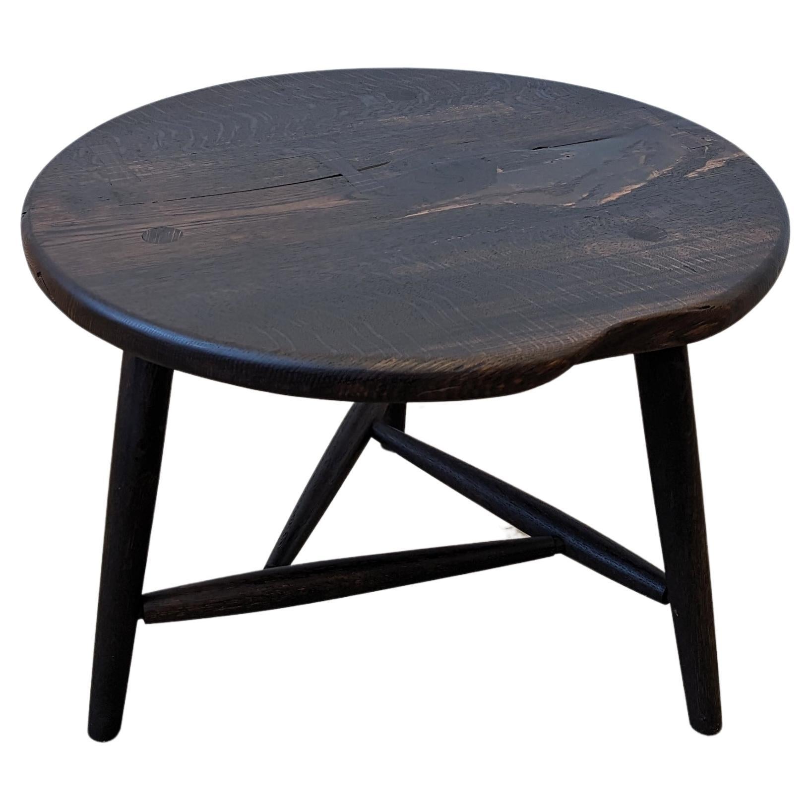 Yarrow Round Coffee Table in Blackened Oak For Sale
