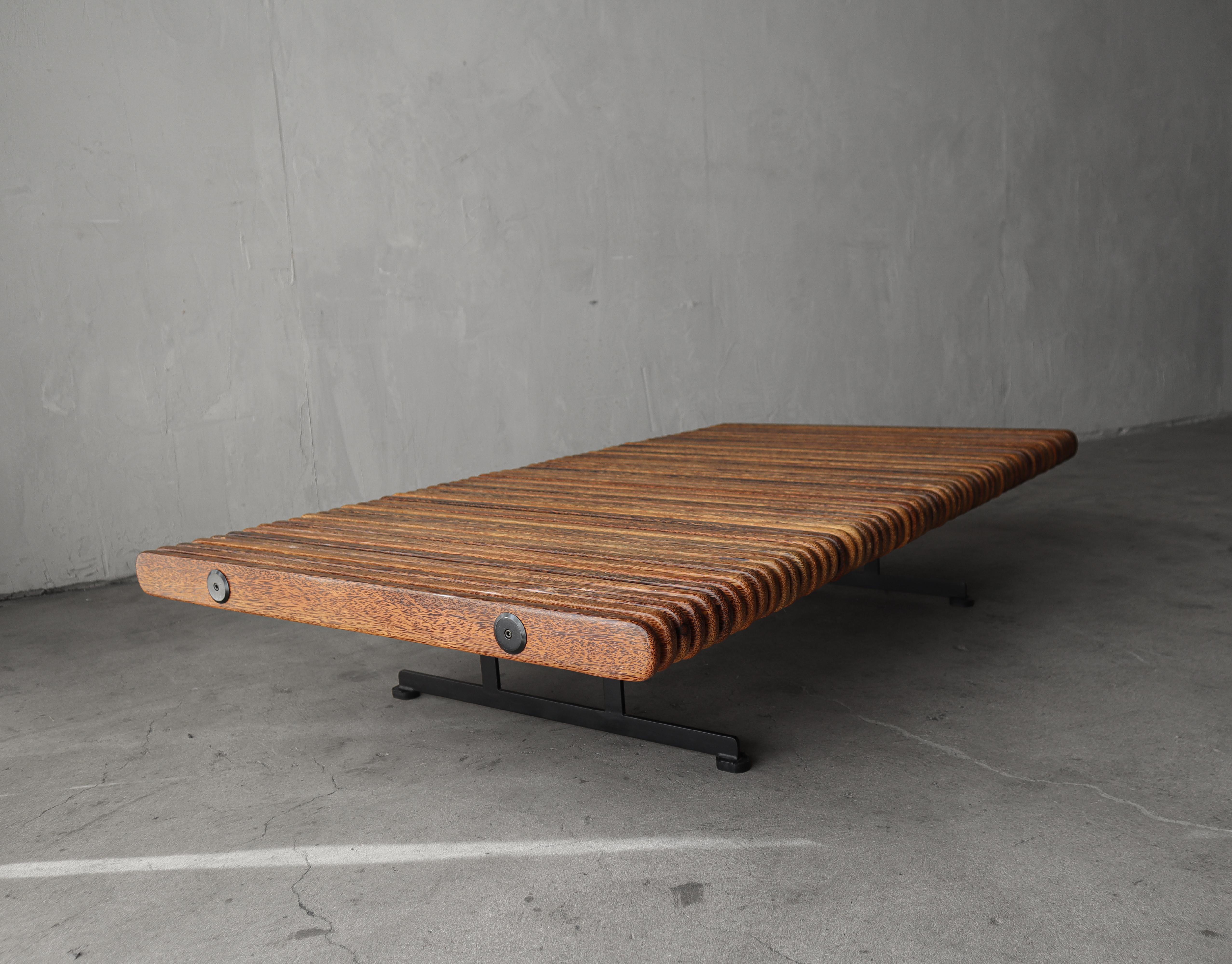 20th Century Yasawa Palmwood Slat Bench Coffee Table by Pacific Green For Sale