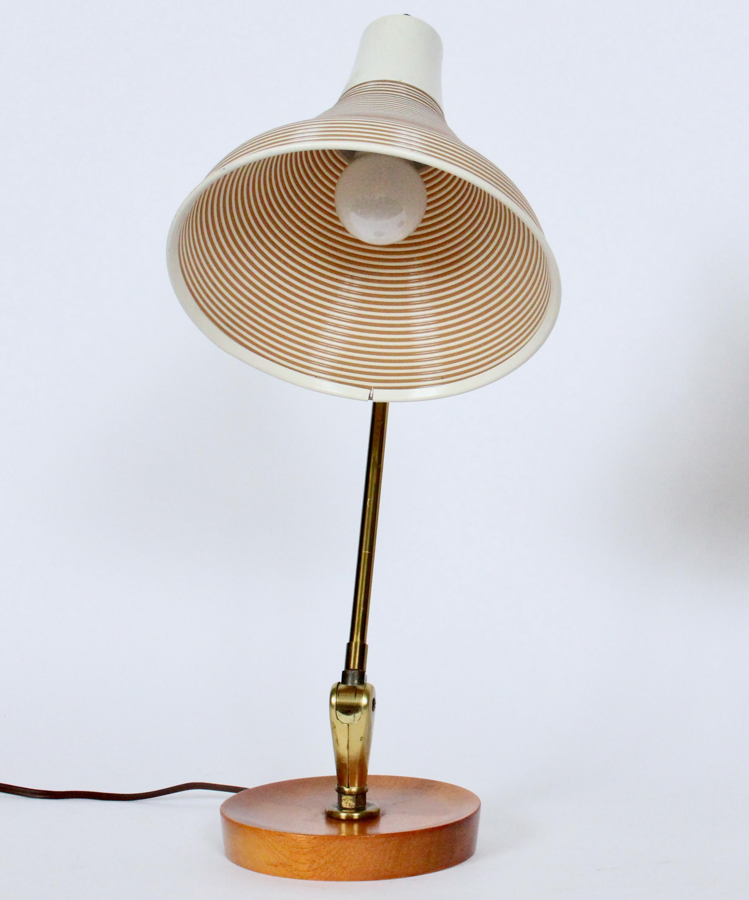 Yasha Heifetz Schreibtischlampen aus Ahorn mit beigem Rotaflex-Schirm, 1950er Jahre (Acryl) im Angebot