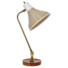 Lampes de bureau Heifetz en érable réglable avec abat-jour Rotaflex beige, années 1950