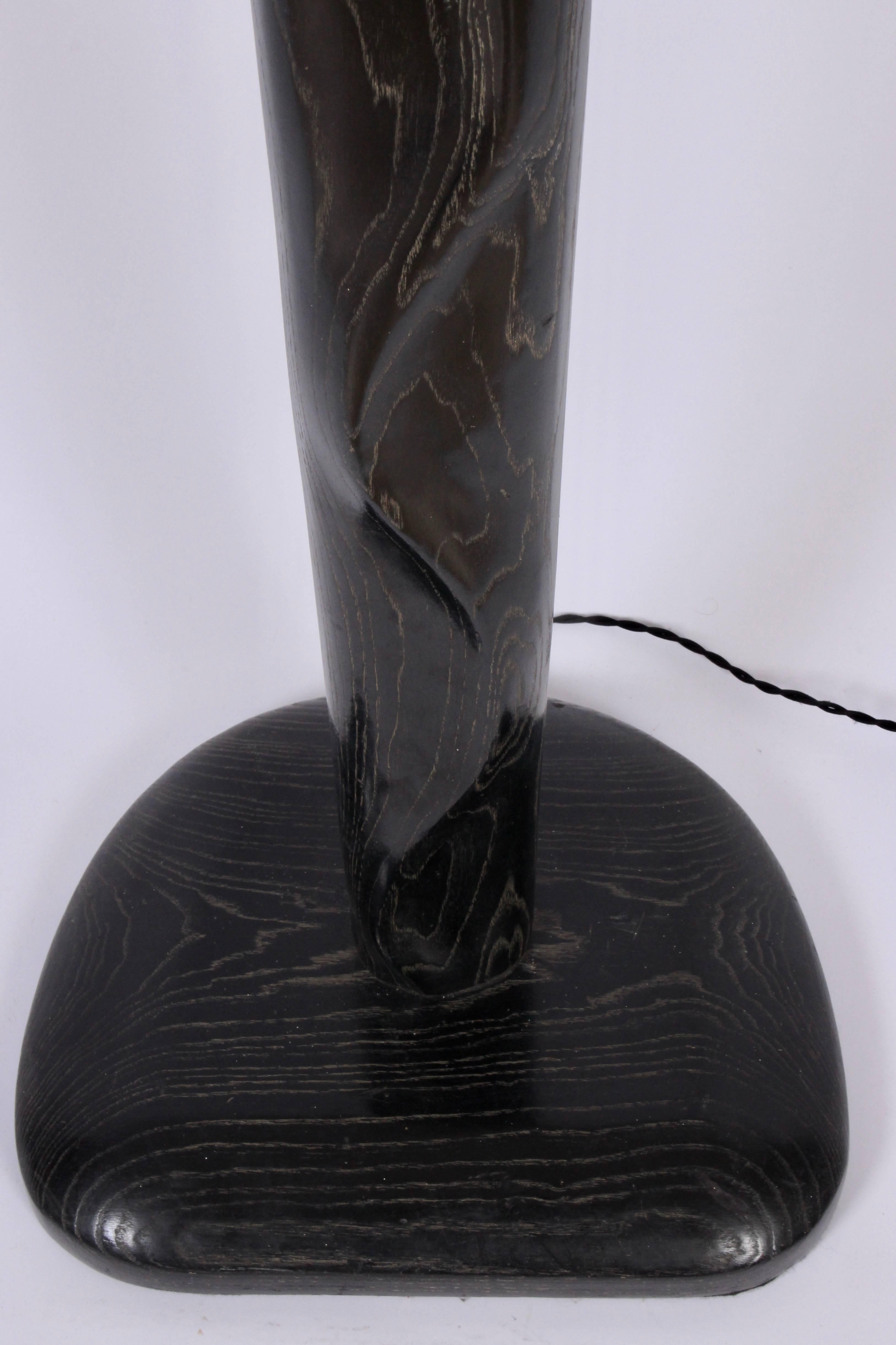 Yasha Heifetz Black Cerused Oak Reading Floor Lamp, circa 1950 4