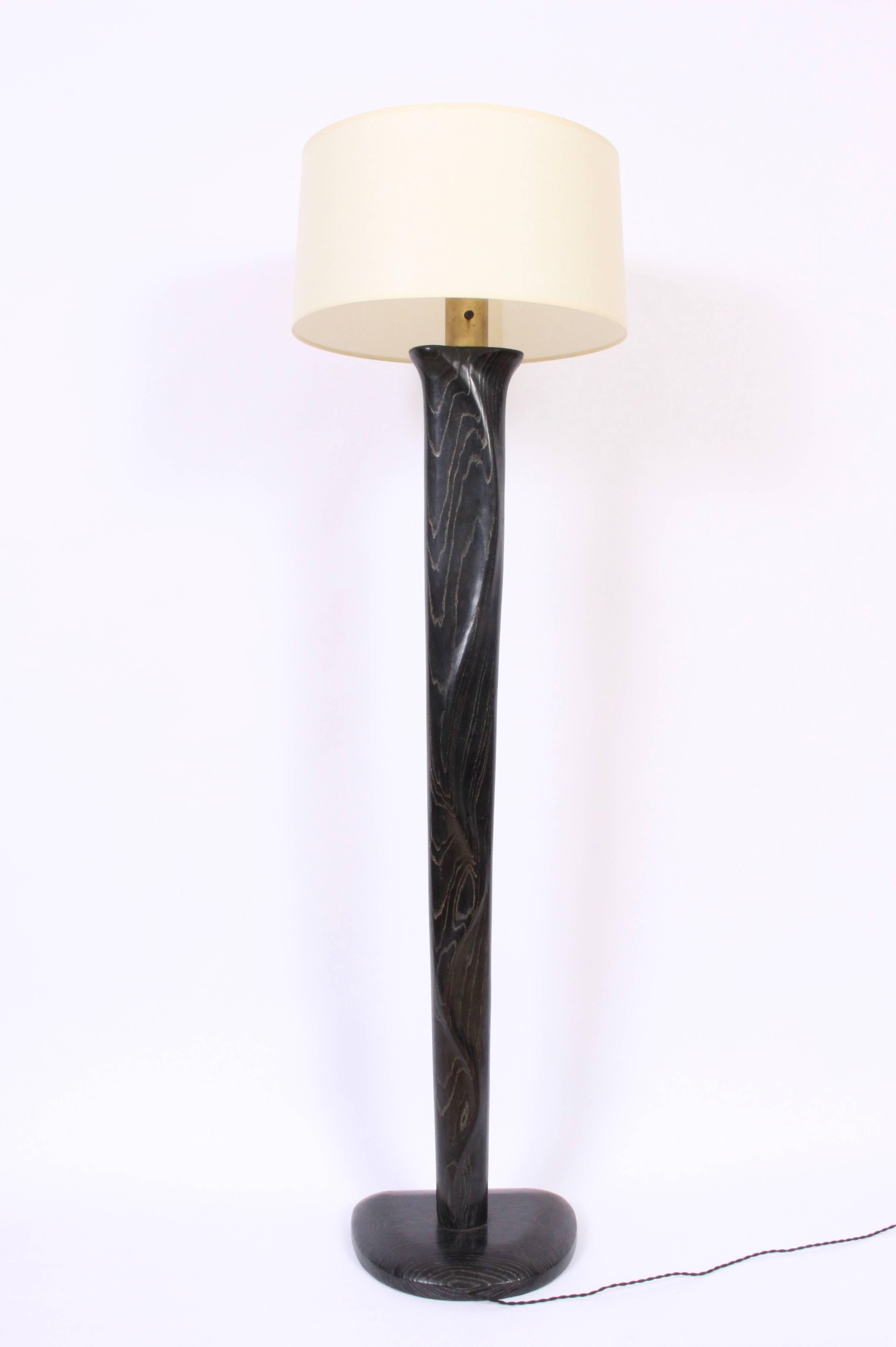 Yasha Heifetz Black Cerused Oak Reading Floor Lamp, circa 1950 8